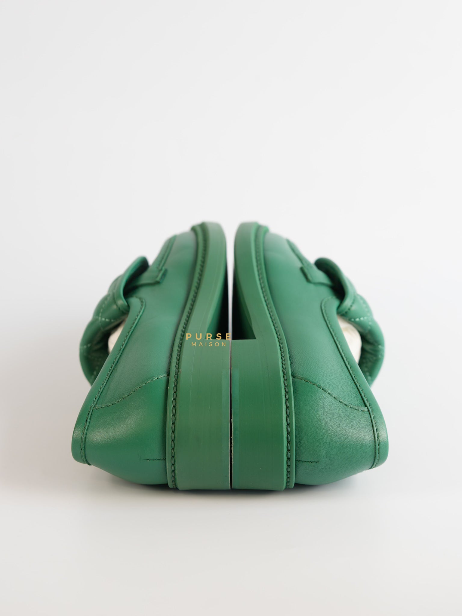 Turnlock Loafers Green Lambskin Size 37 EU (23cm) | Purse Maison Luxury Bags Shop