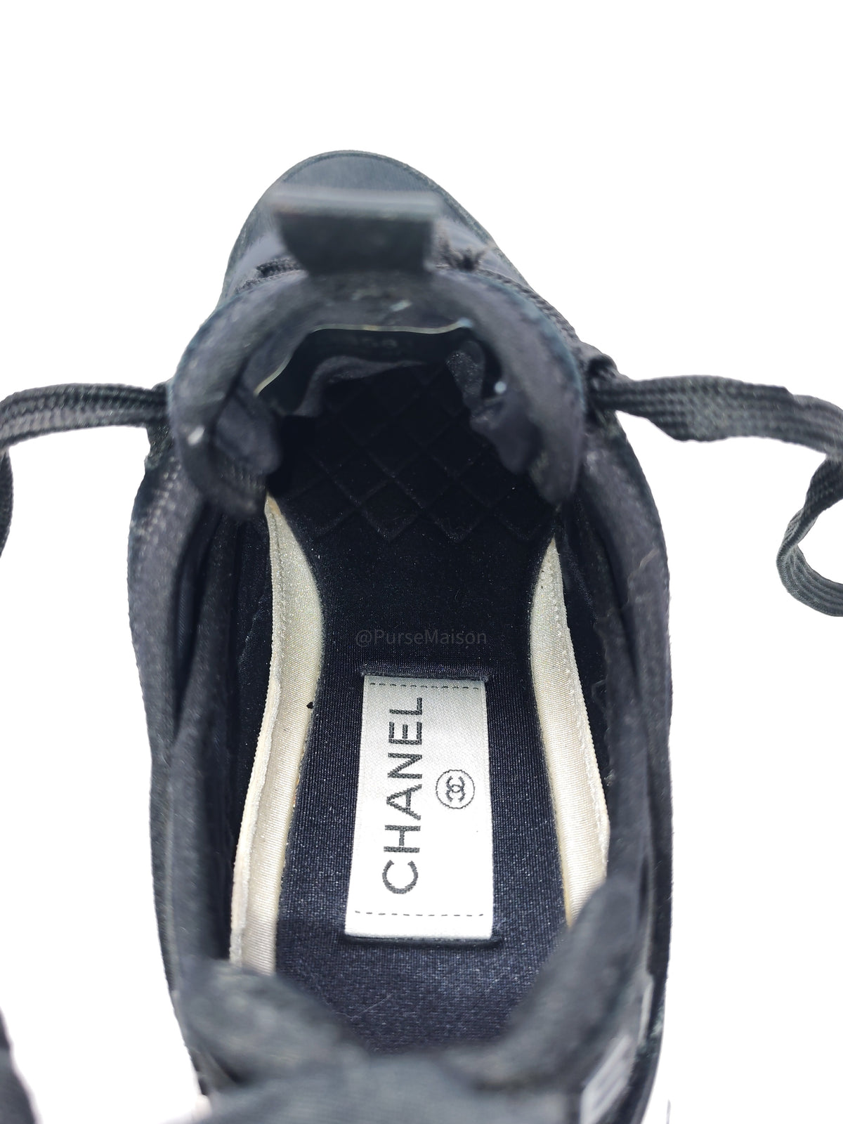 Chanel Velvet Calfskin Mixed Fibers CC Running Sneakers Size 37.5 EU (23.5 cm) | Purse Maison Luxury Bags Shop
