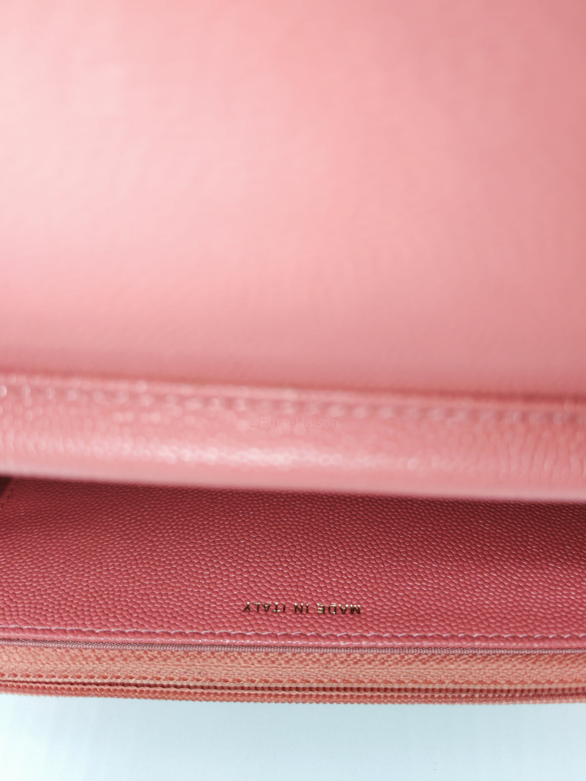 Chanel Vintage Mademoiselle Wallet on Chain in Pink Caviar Quilted Light Gold Hardware (Series 28) | Purse Maison Luxury Bags Shop