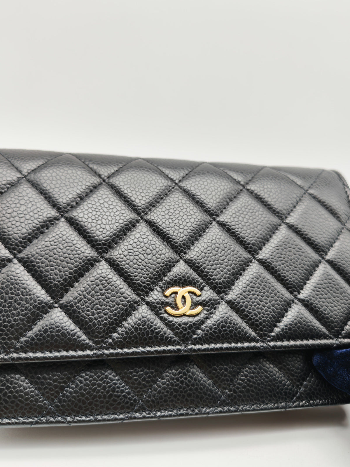 Chanel Wallet on Chain in Black Quilted Caviar Leather and Gold Hardware Microchip | Purse Maison Luxury Bags Shop