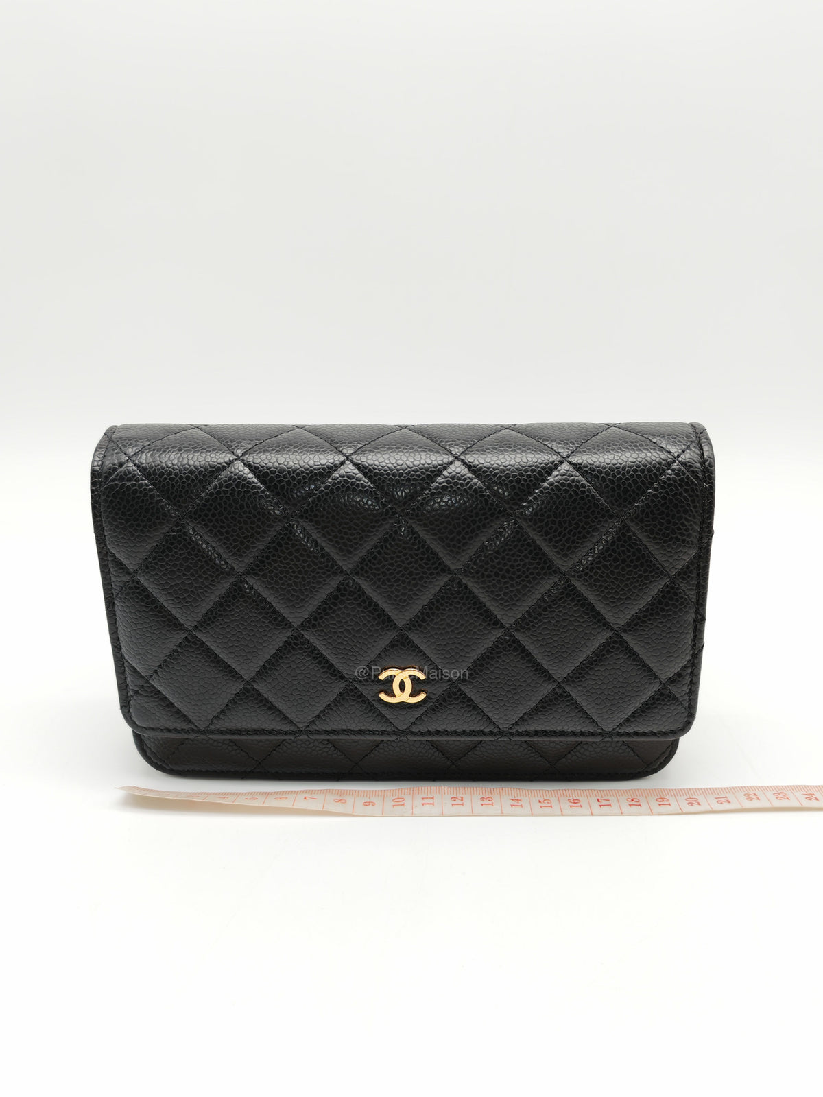 Chanel Wallet on Chain in Black Quilted Caviar Leather and Gold Hardware Microchip | Purse Maison Luxury Bags Shop