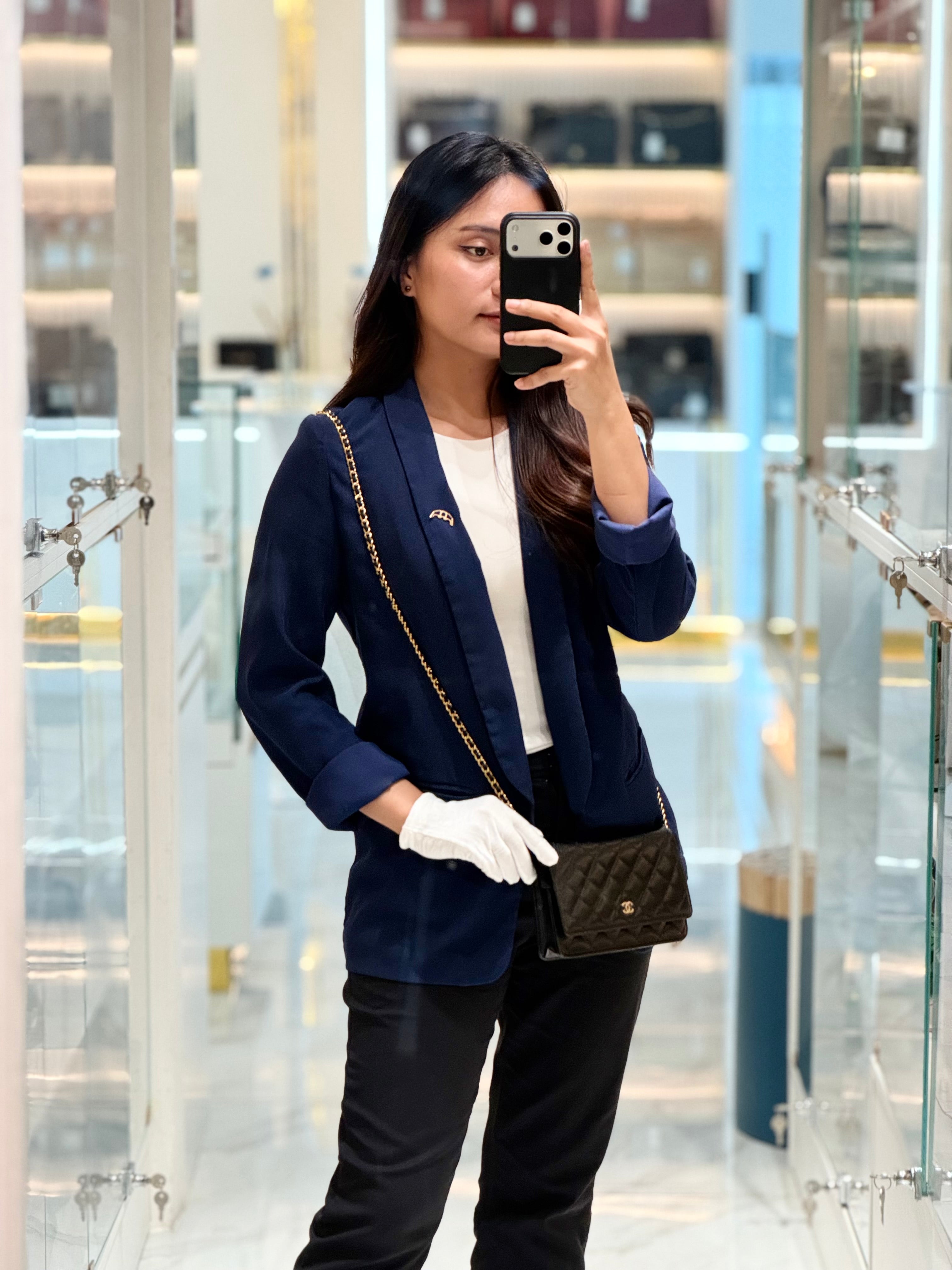 Chanel Wallet on Chain (WOC) in Black Caviar Leather Gold Hardware Microchip | Purse Maison Luxury Bags Shop