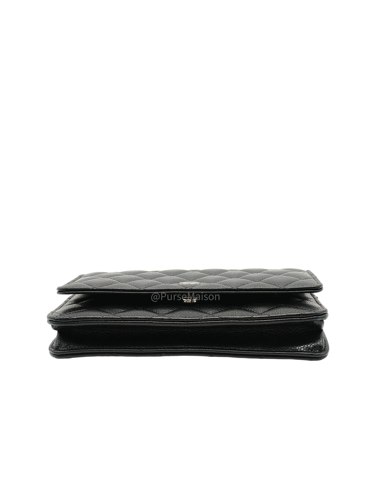Chanel Wallet on Chain (WOC) in Black Caviar Leather Silver Hardware Microchip (X9****PL) | Purse Maison Luxury Bags Shop