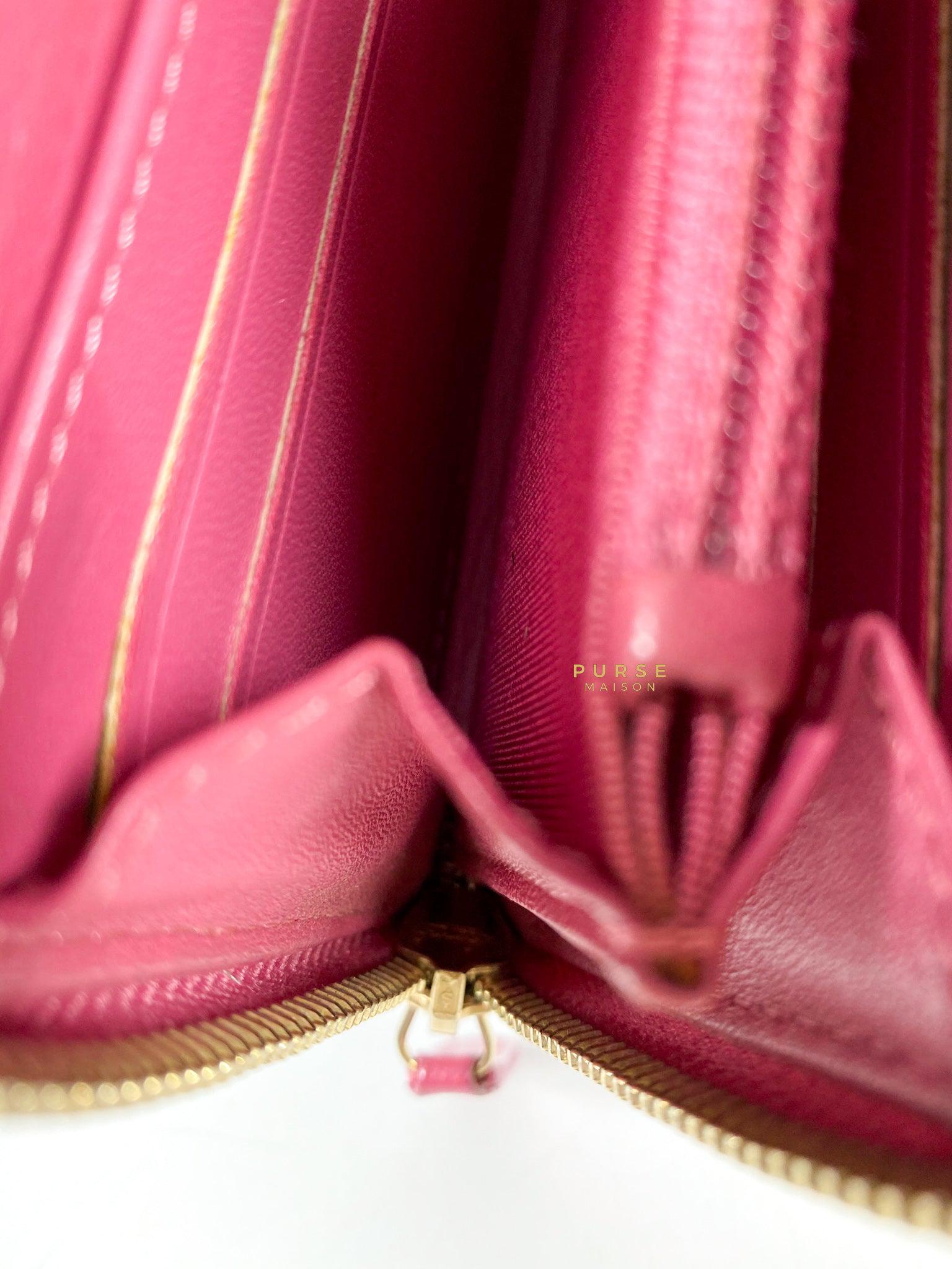 Chanel Zipped Long Wallet in Pink Lambskin and Gold Hardware Series 17