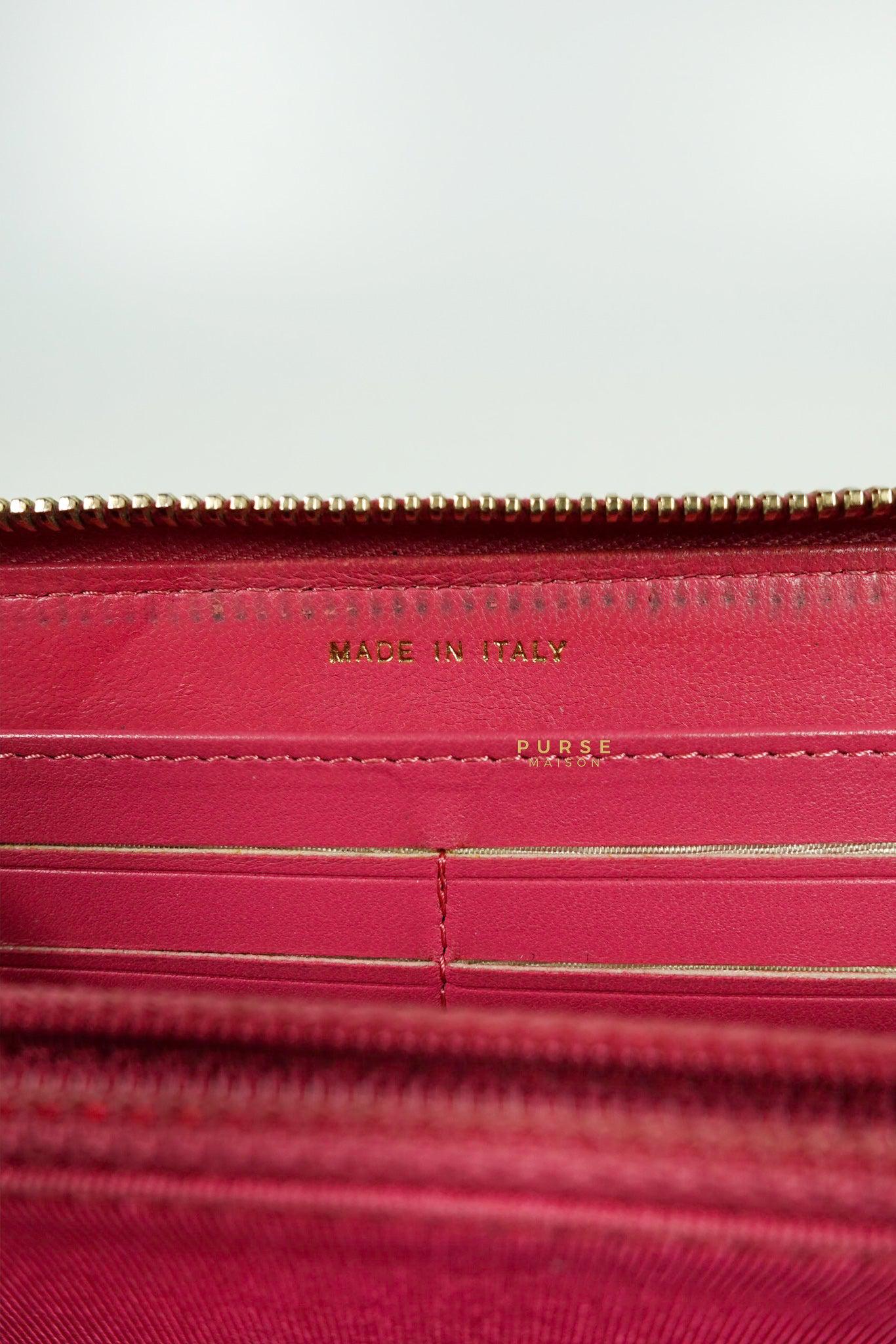 Chanel Zipped Long Wallet in Pink Lambskin and Gold Hardware Series 17