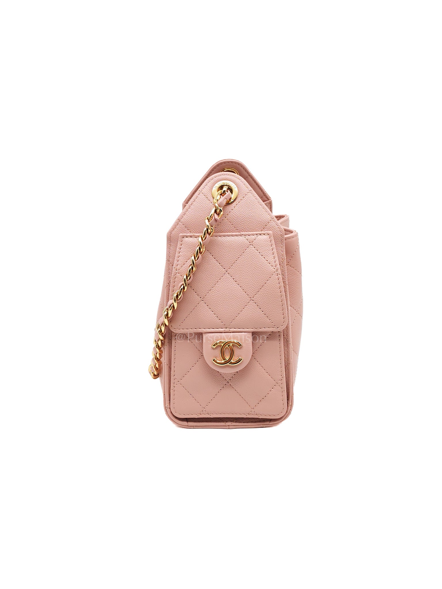 25 Mini in Pink Caviar Leather and Shiny Rosegold Hardware Microchip