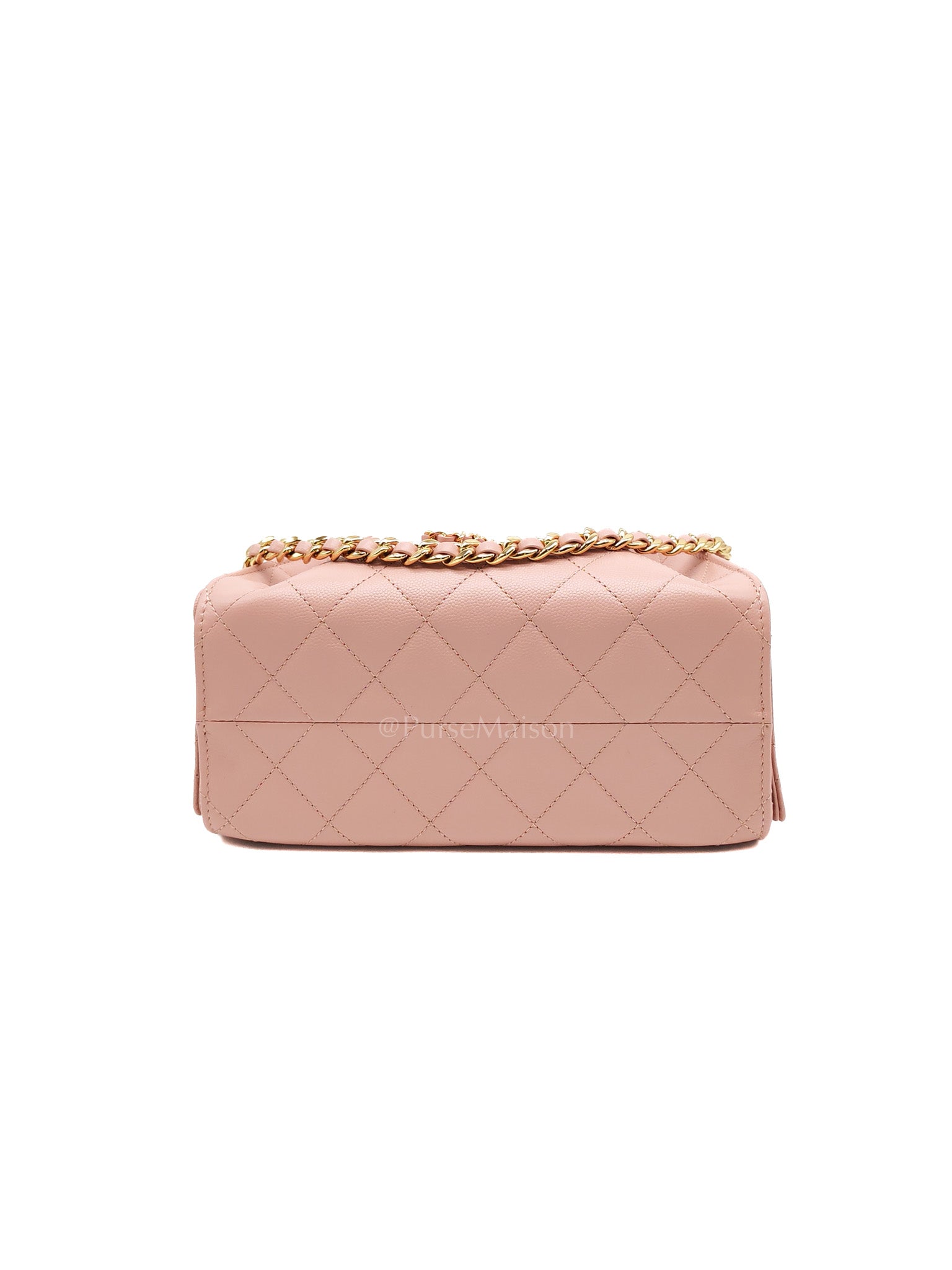 25 Mini in Pink Caviar Leather and Shiny Rosegold Hardware Microchip