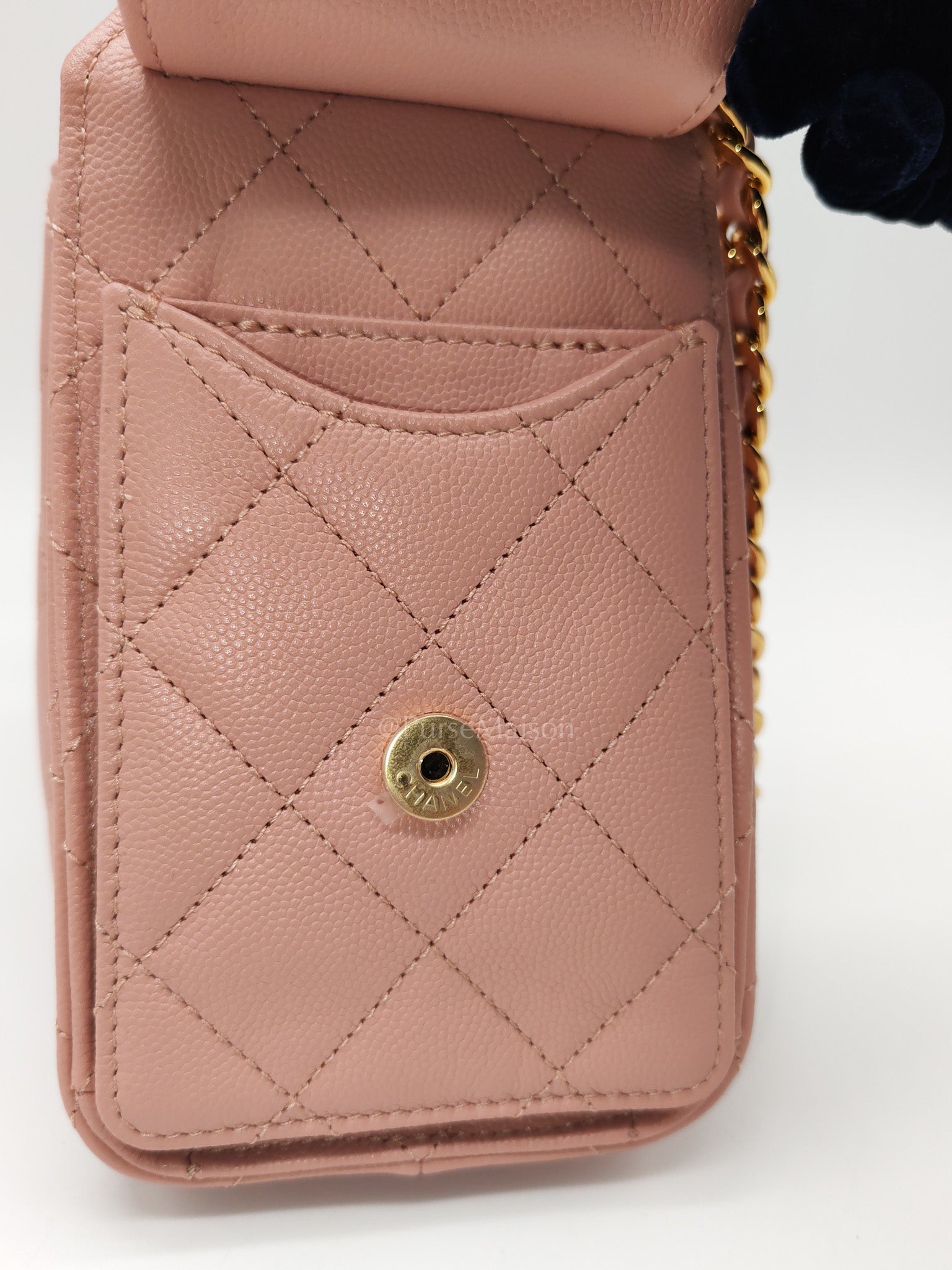 25 Mini in Pink Caviar Leather and Shiny Rosegold Hardware Microchip