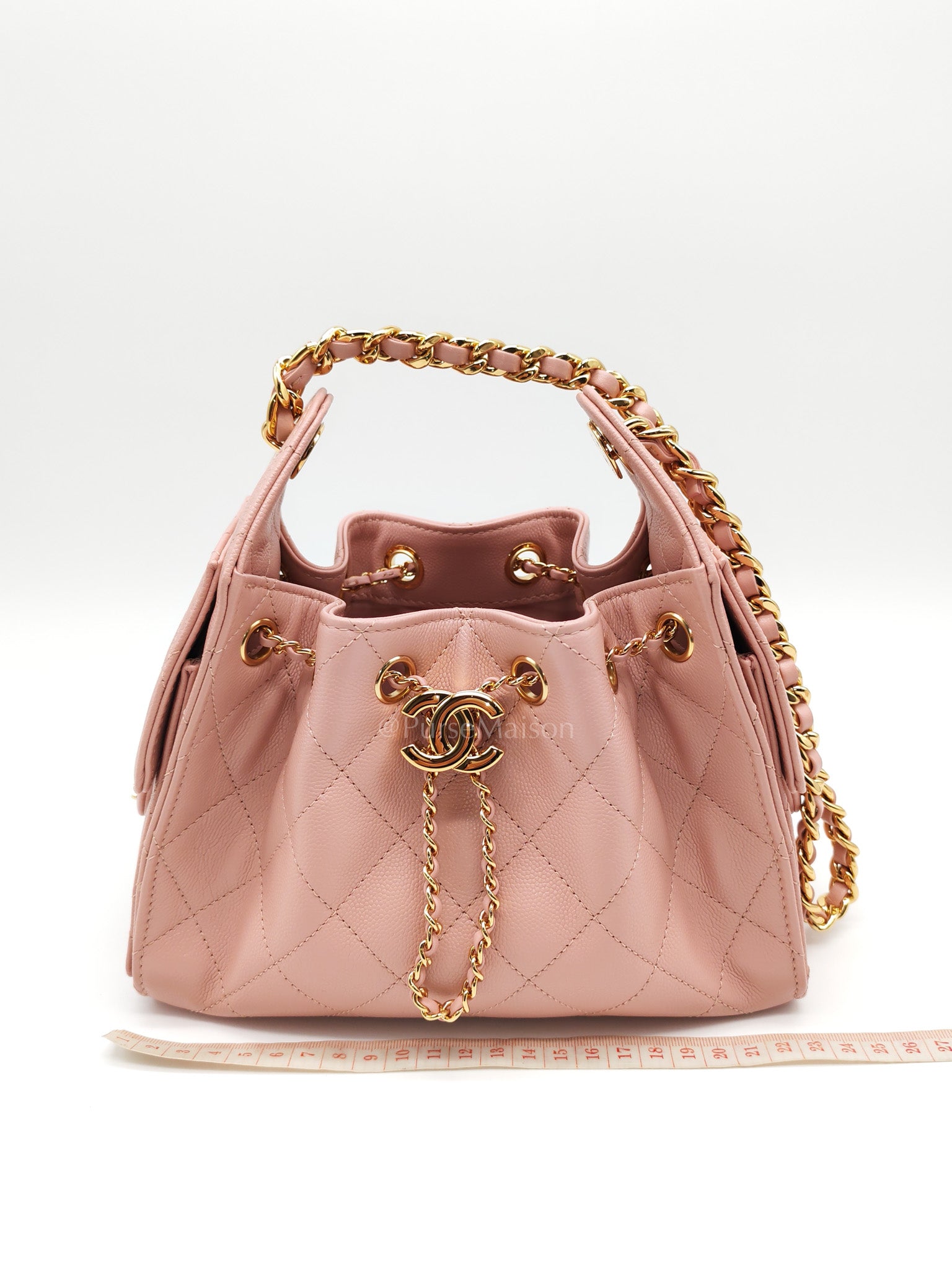 25 Mini in Pink Caviar Leather and Shiny Rosegold Hardware Microchip