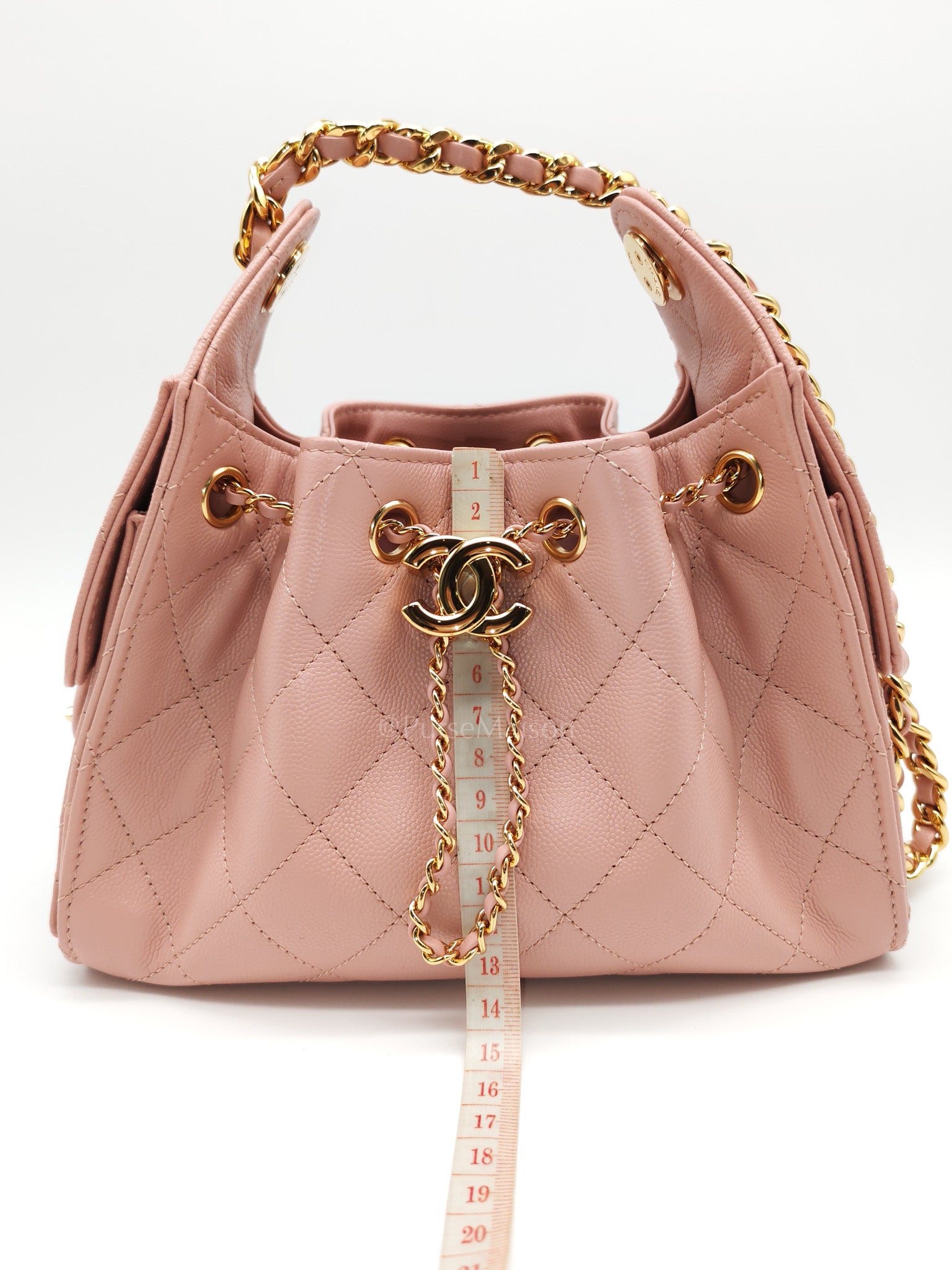 25 Mini in Pink Caviar Leather and Shiny Rosegold Hardware Microchip