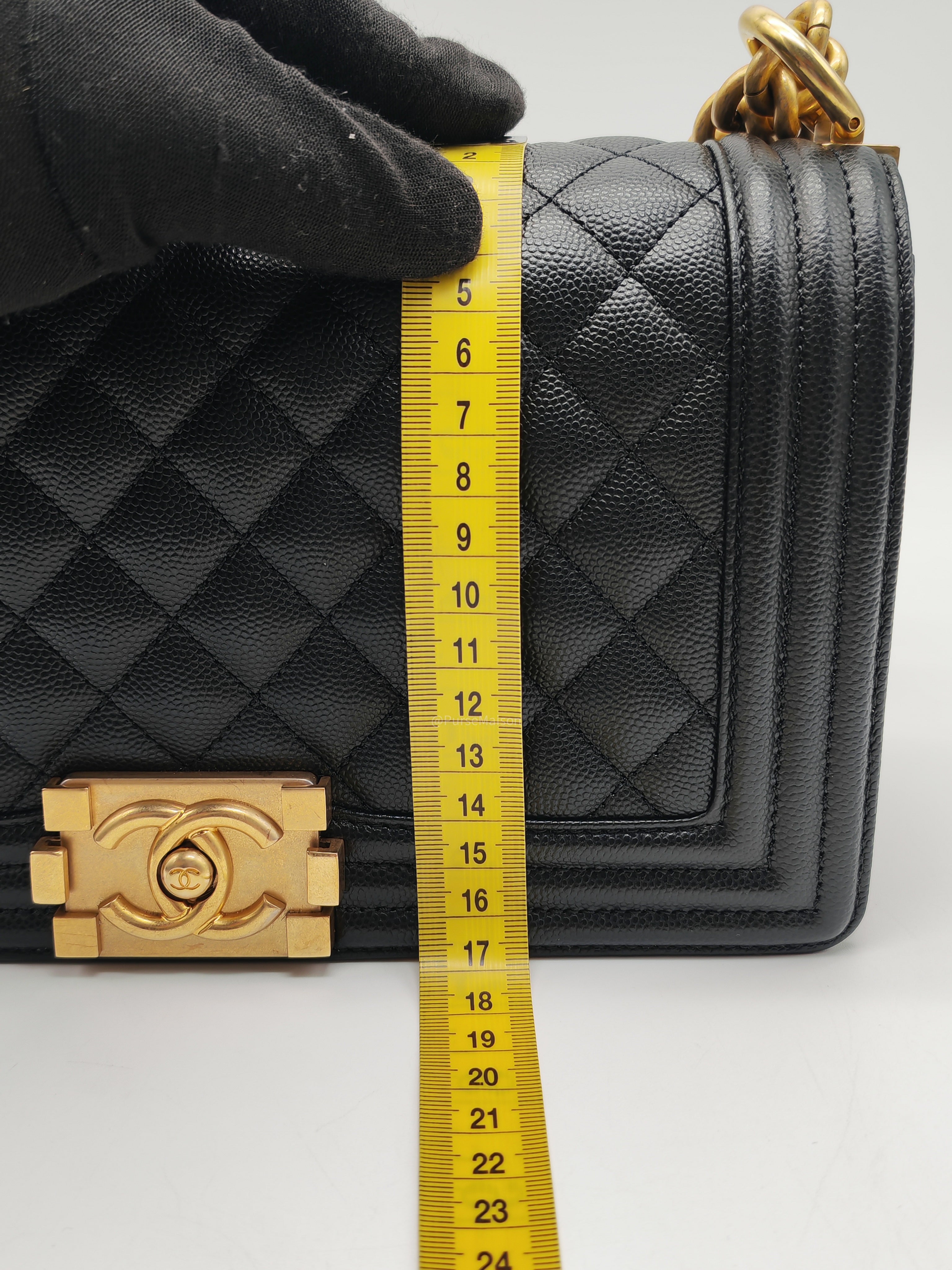 Chanel Boy Old Medium Caviar GHW Microchip CEN64C5A