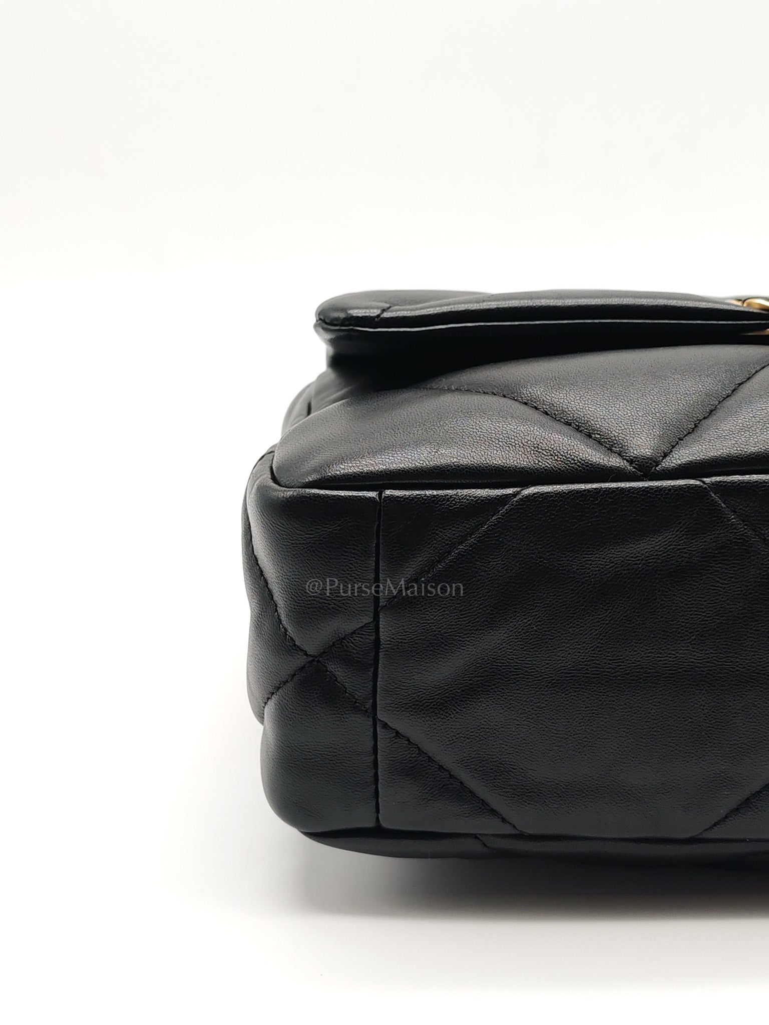 19 Small in Black Quilted Lambskin Leather & Mixed Hardware Microchip