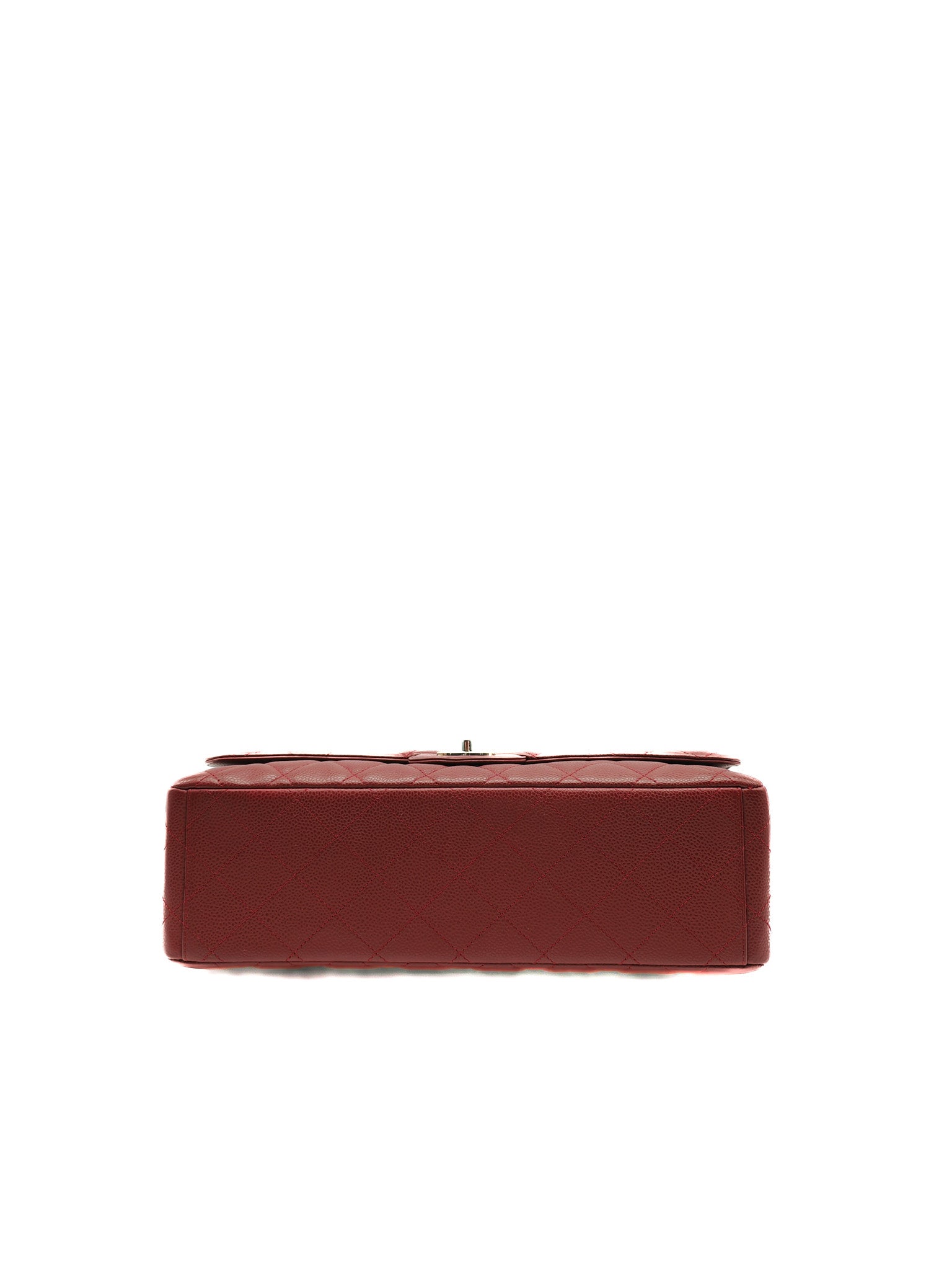 Chanel Classic Double Flap Maxi in Deep Burgundy Quilted Caviar Leather & Palladium Hardware Series 13
