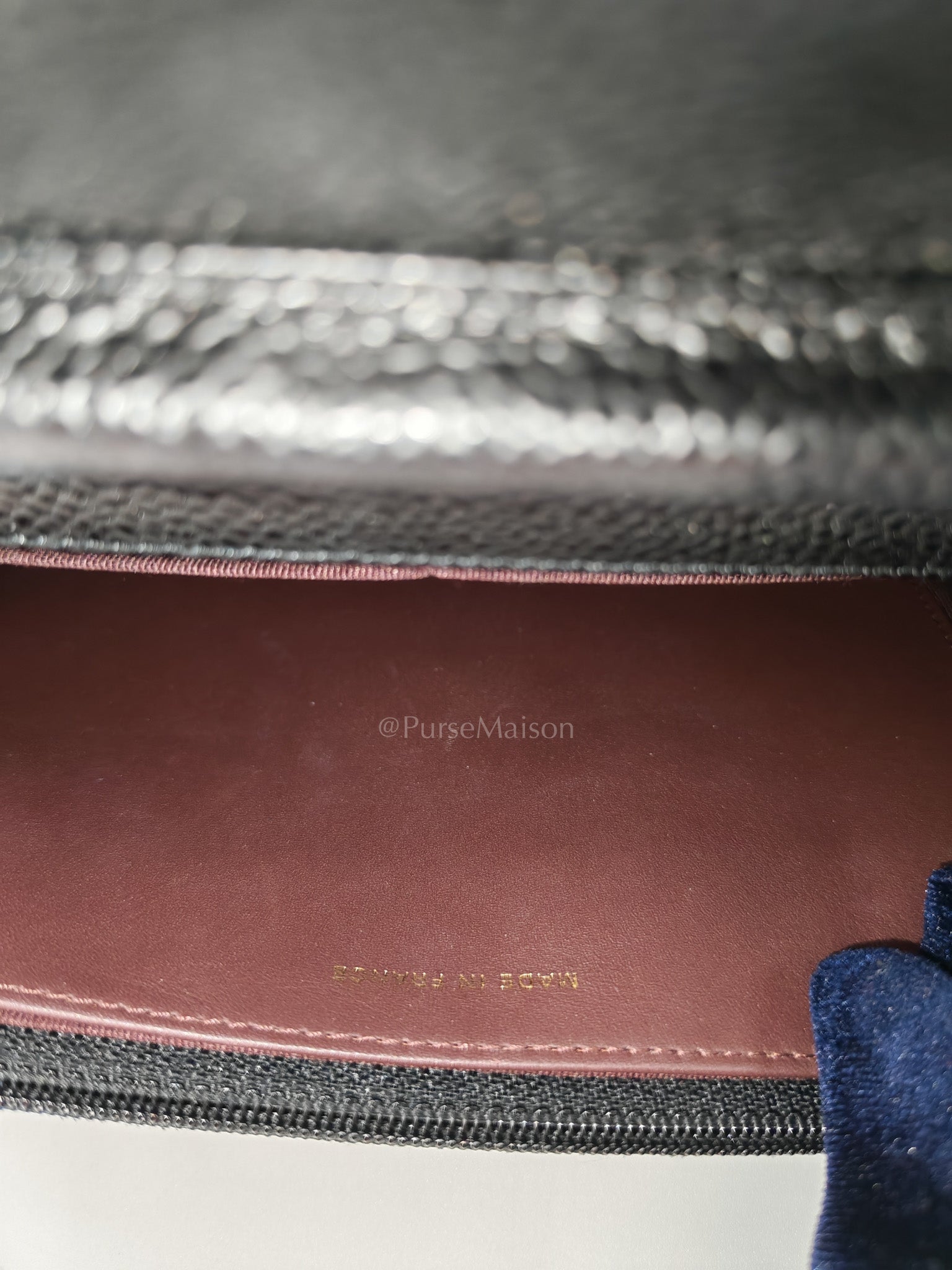 Wallet On Chain (WOC) in Black Quilted Caviar Leather & Gold Hardware Series 26