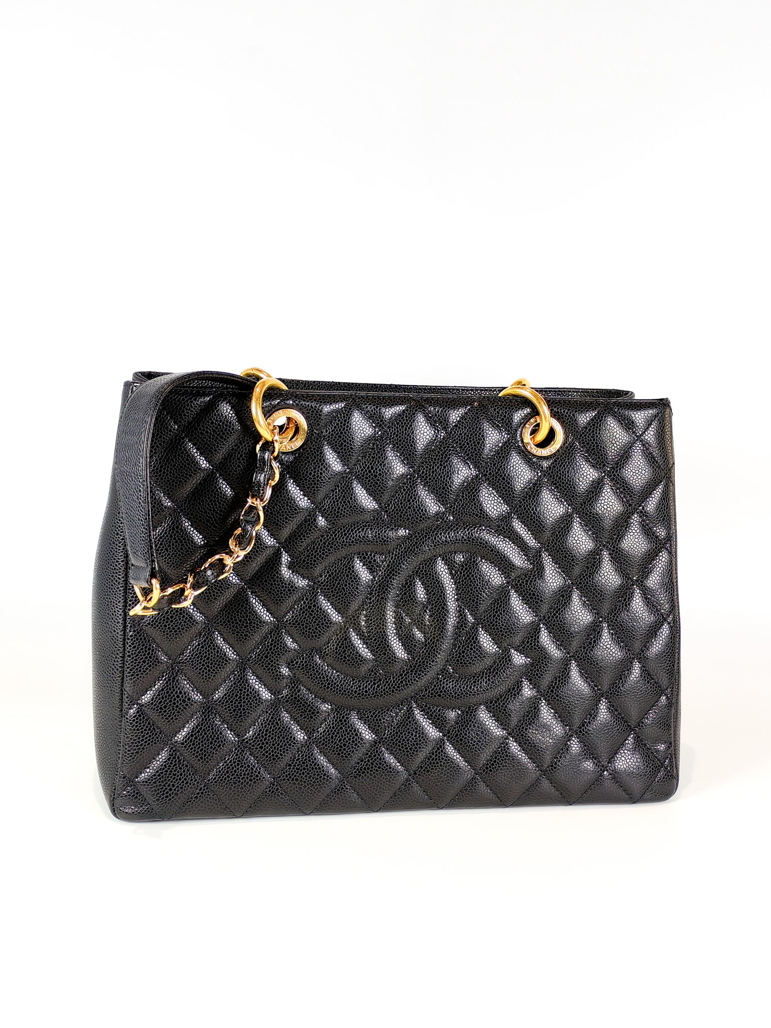 Grand Shopping Tote (GST) in Black Caviar Leather and Gold Hardware Series 19/04