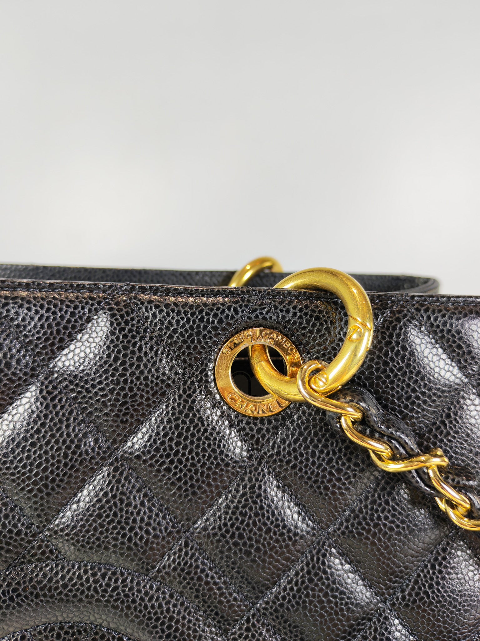 Grand Shopping Tote (GST) in Black Caviar Leather and Gold Hardware Series 19/04