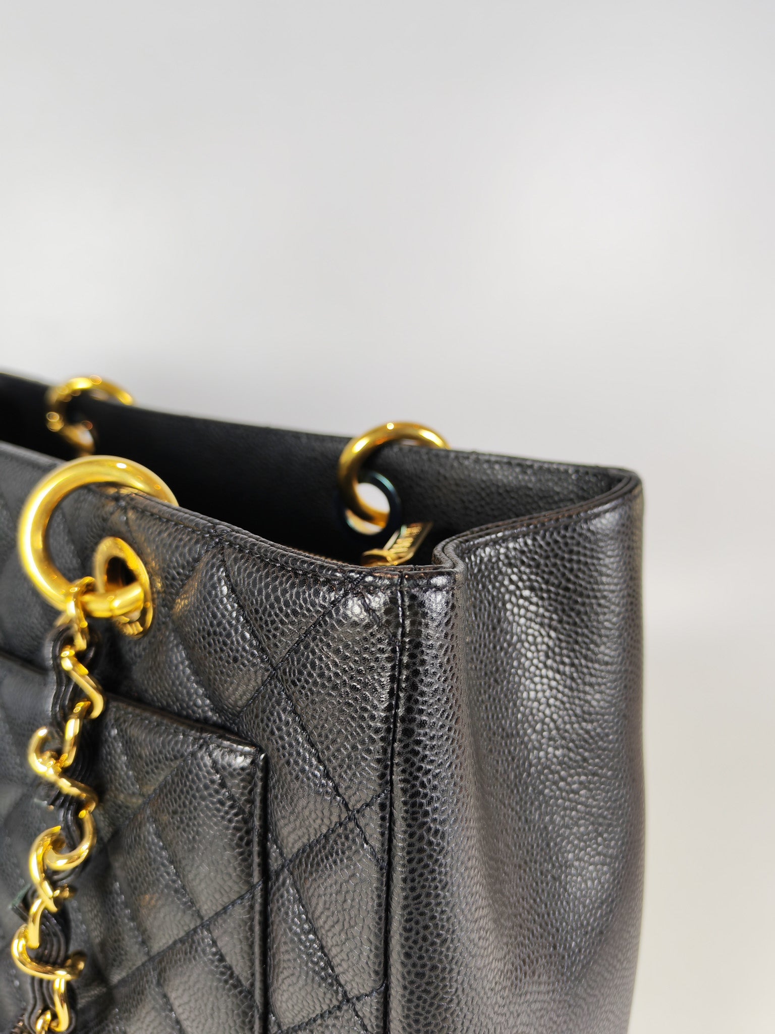 Grand Shopping Tote (GST) in Black Caviar Leather and Gold Hardware Series 19/04