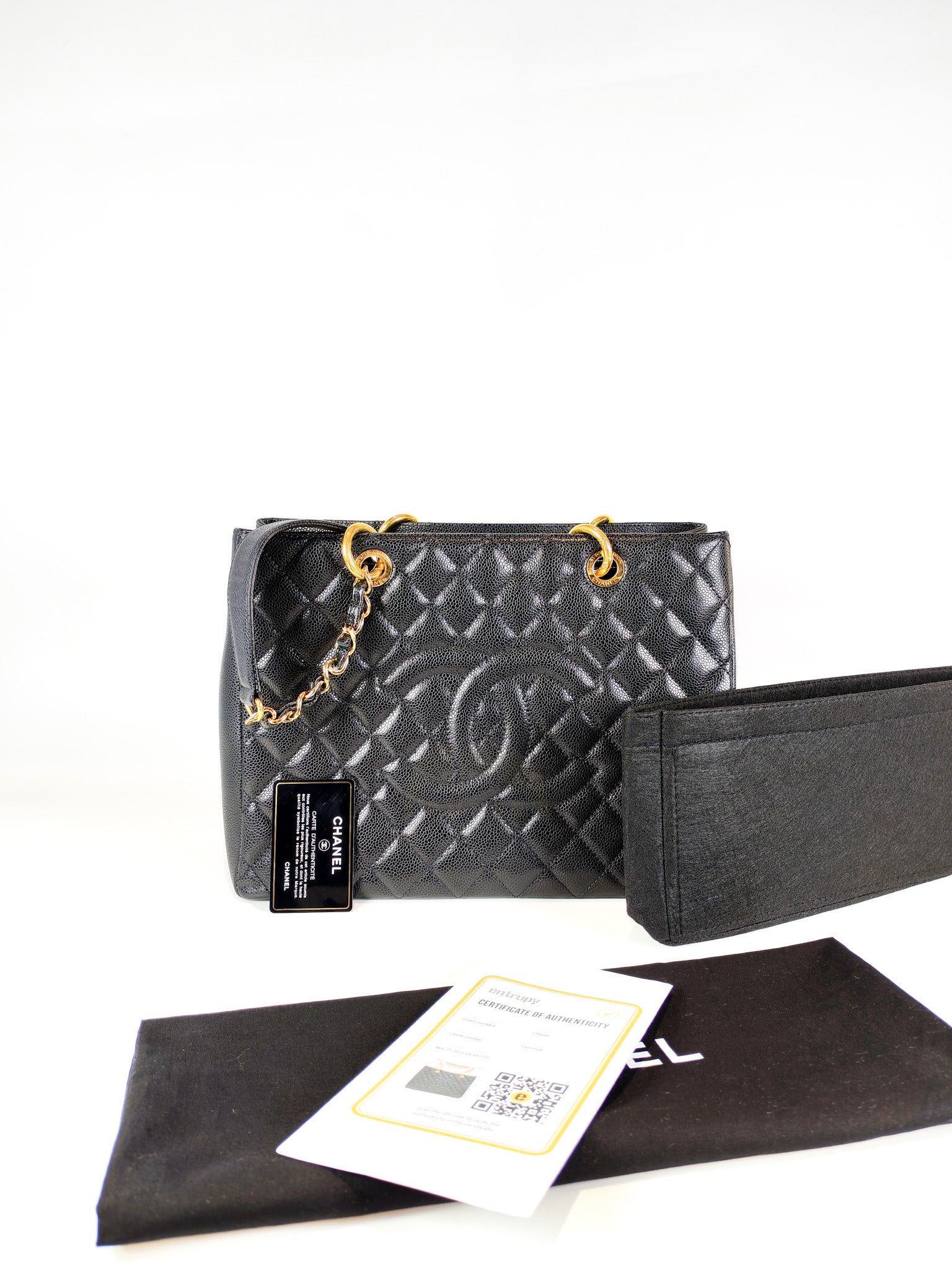 Grand Shopping Tote (GST) in Black Caviar Leather and Gold Hardware Series 19/04