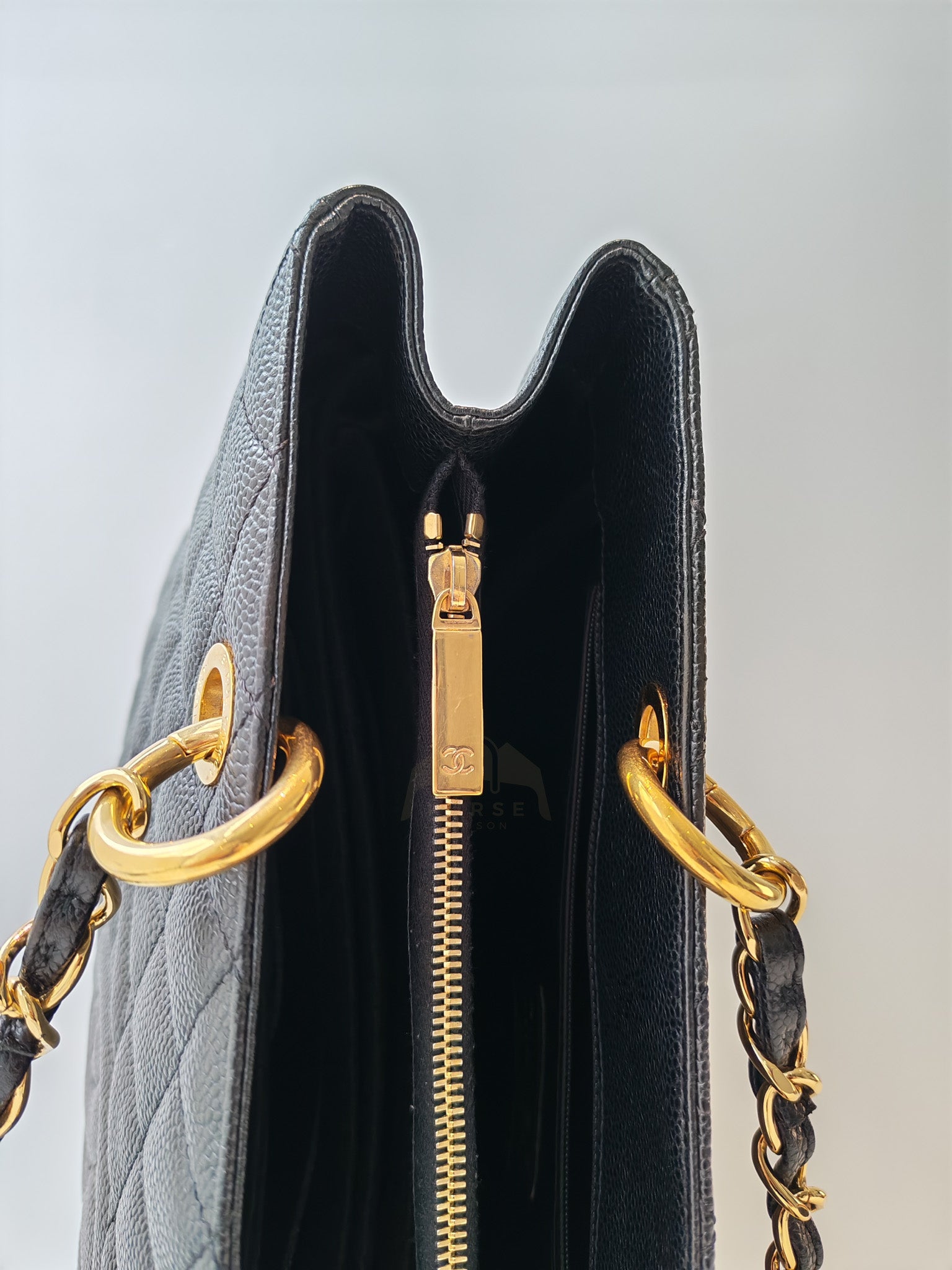 Grand Shopping Tote (GST) in Black Caviar Leather and Gold Hardware Series 21