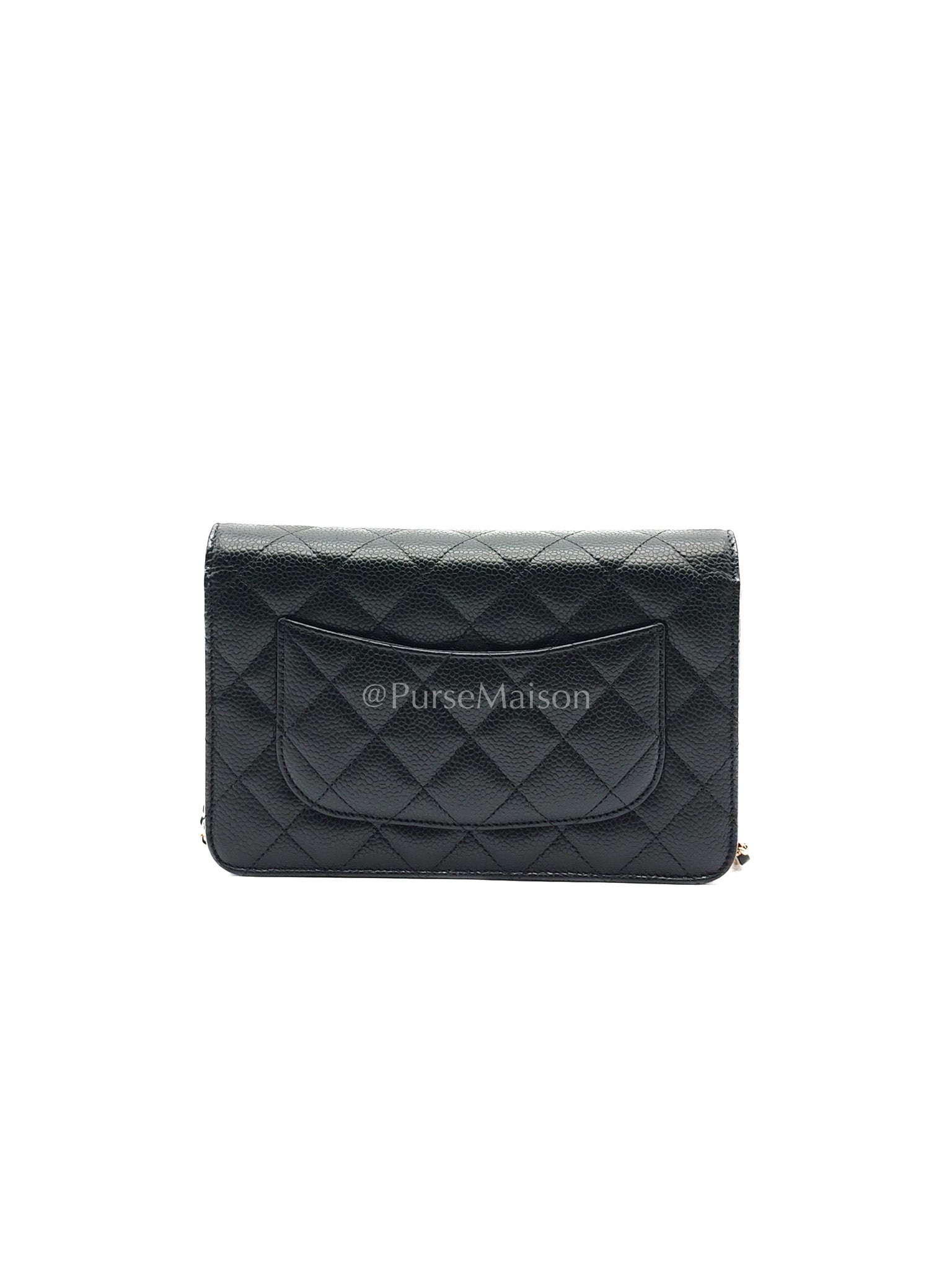 Chanel Wallet on Chain (WOC) in Black Caviar Leather and Gold Hardware (Microchip)