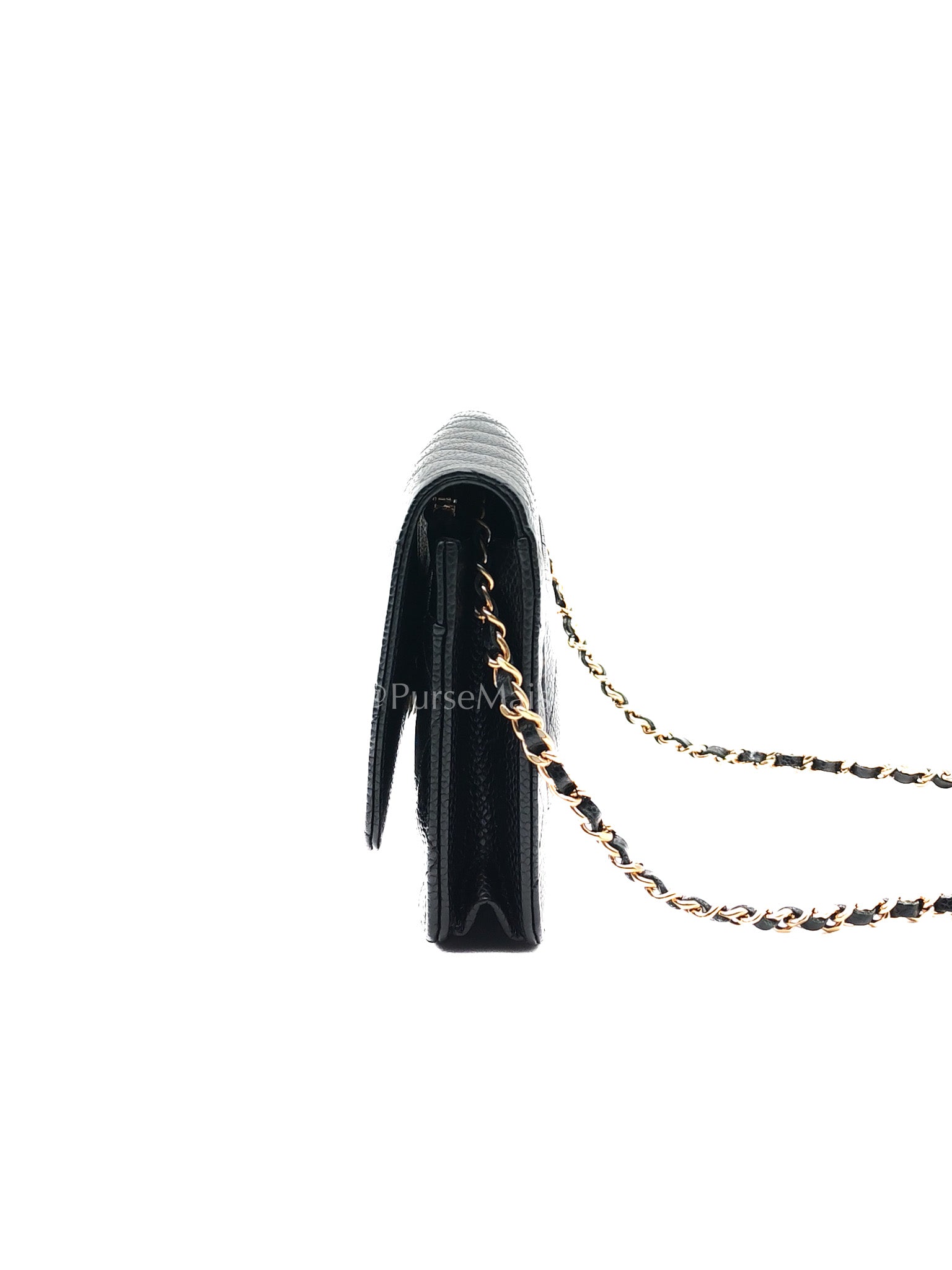 Chanel Wallet on Chain (WOC) in Black Caviar Leather and Gold Hardware (Microchip)