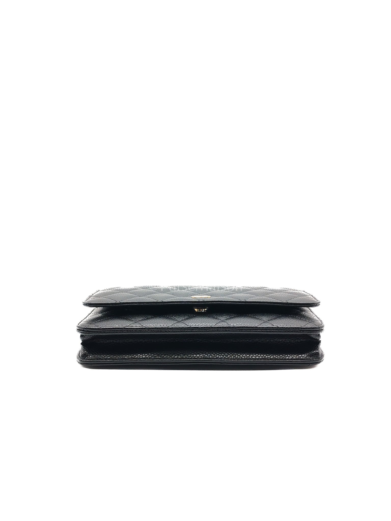 Chanel Wallet on Chain (WOC) in Black Caviar Leather and Gold Hardware (Microchip)