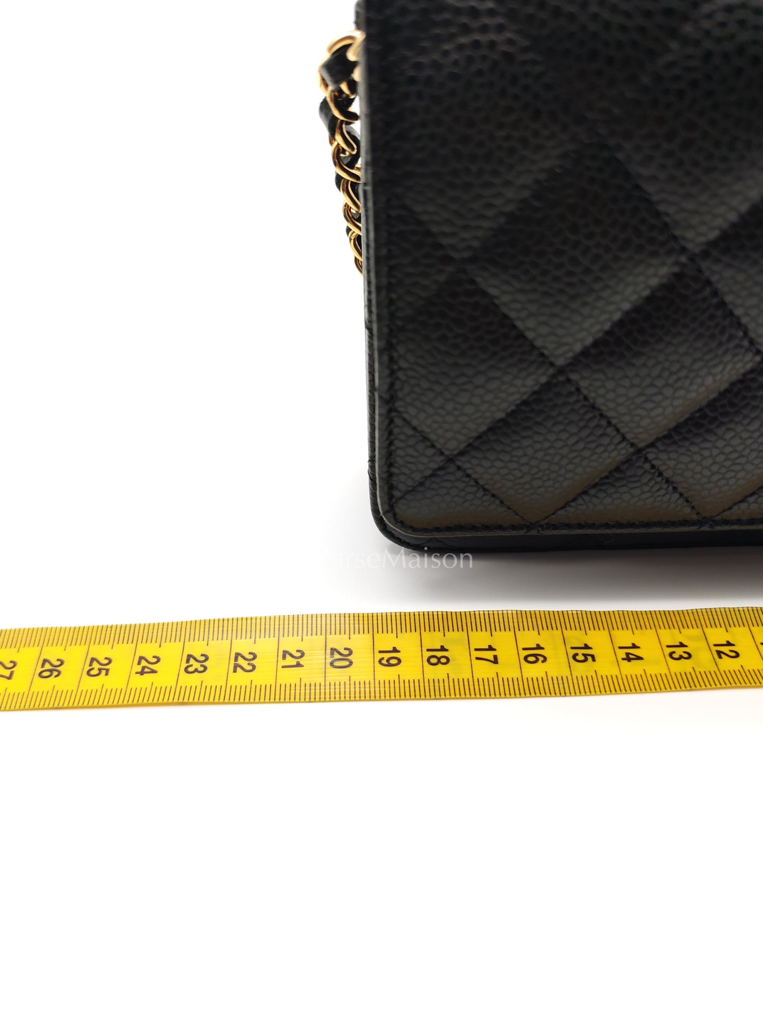 Chanel Wallet on Chain (WOC) in Black Caviar Leather and Gold Hardware (Microchip)