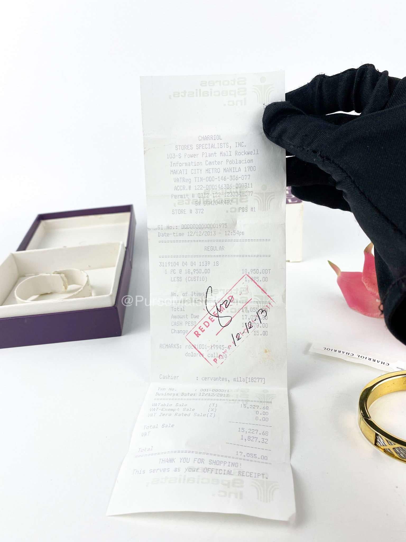 Charriol Bangle Forever Collection XXX in Gold