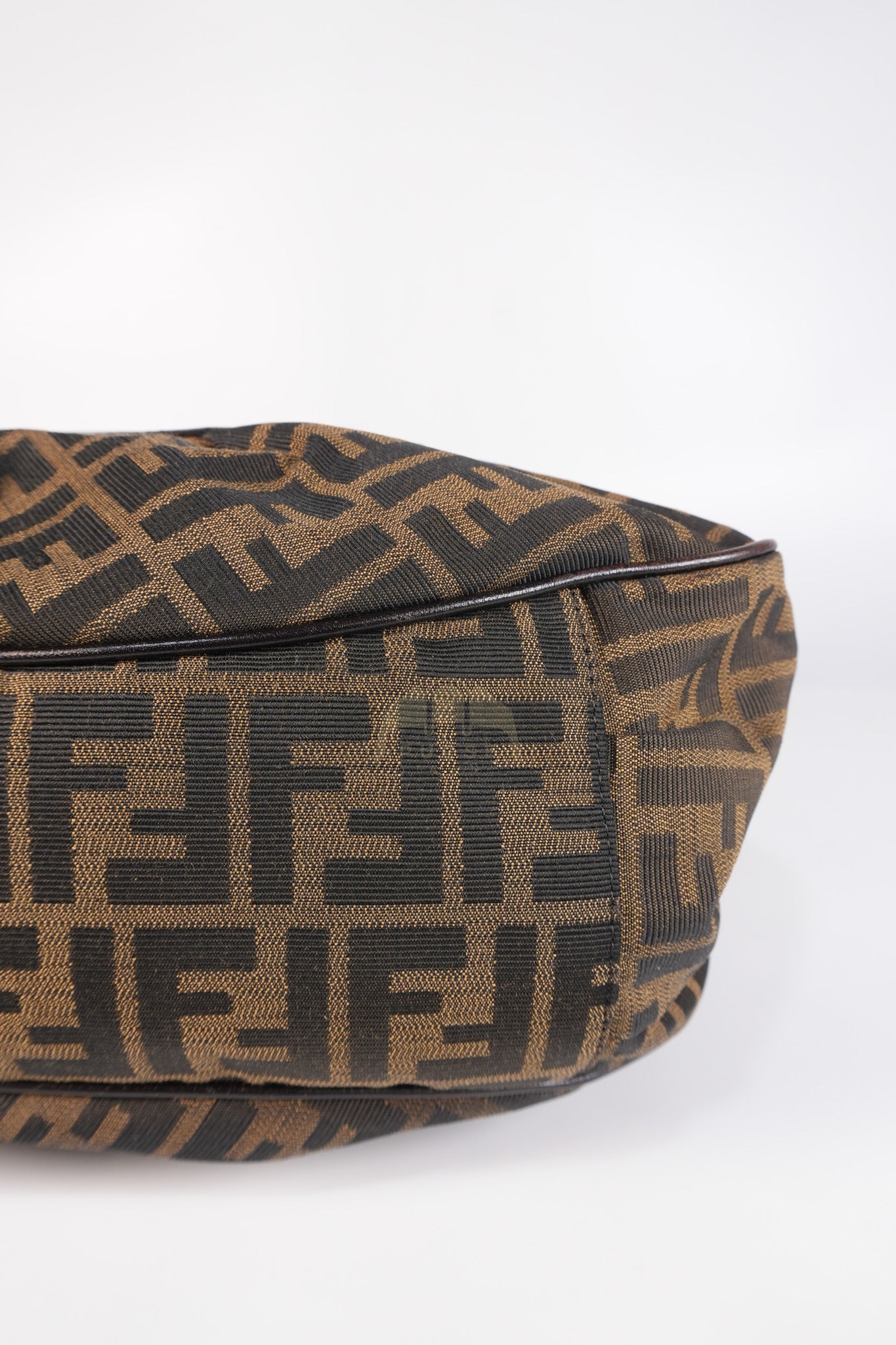 Chef Large Shoulder Bag in Black/Brown Zucca Canvas & Light Gold Hardware | Purse Maison Luxury Bags Shop