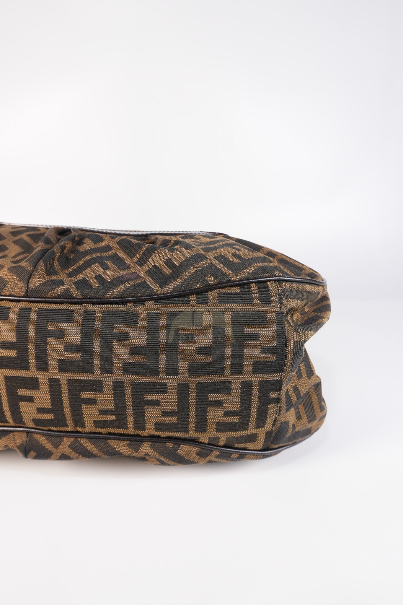 Chef Large Shoulder Bag in Black/Brown Zucca Canvas & Light Gold Hardware | Purse Maison Luxury Bags Shop