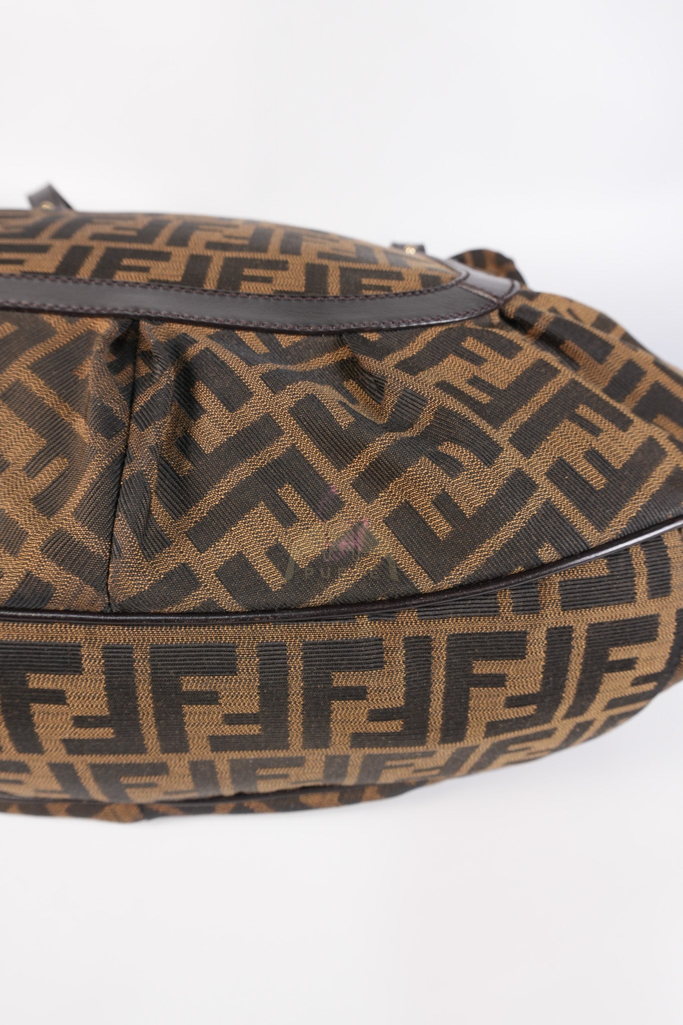 Chef Large Shoulder Bag in Black/Brown Zucca Canvas & Light Gold Hardware | Purse Maison Luxury Bags Shop