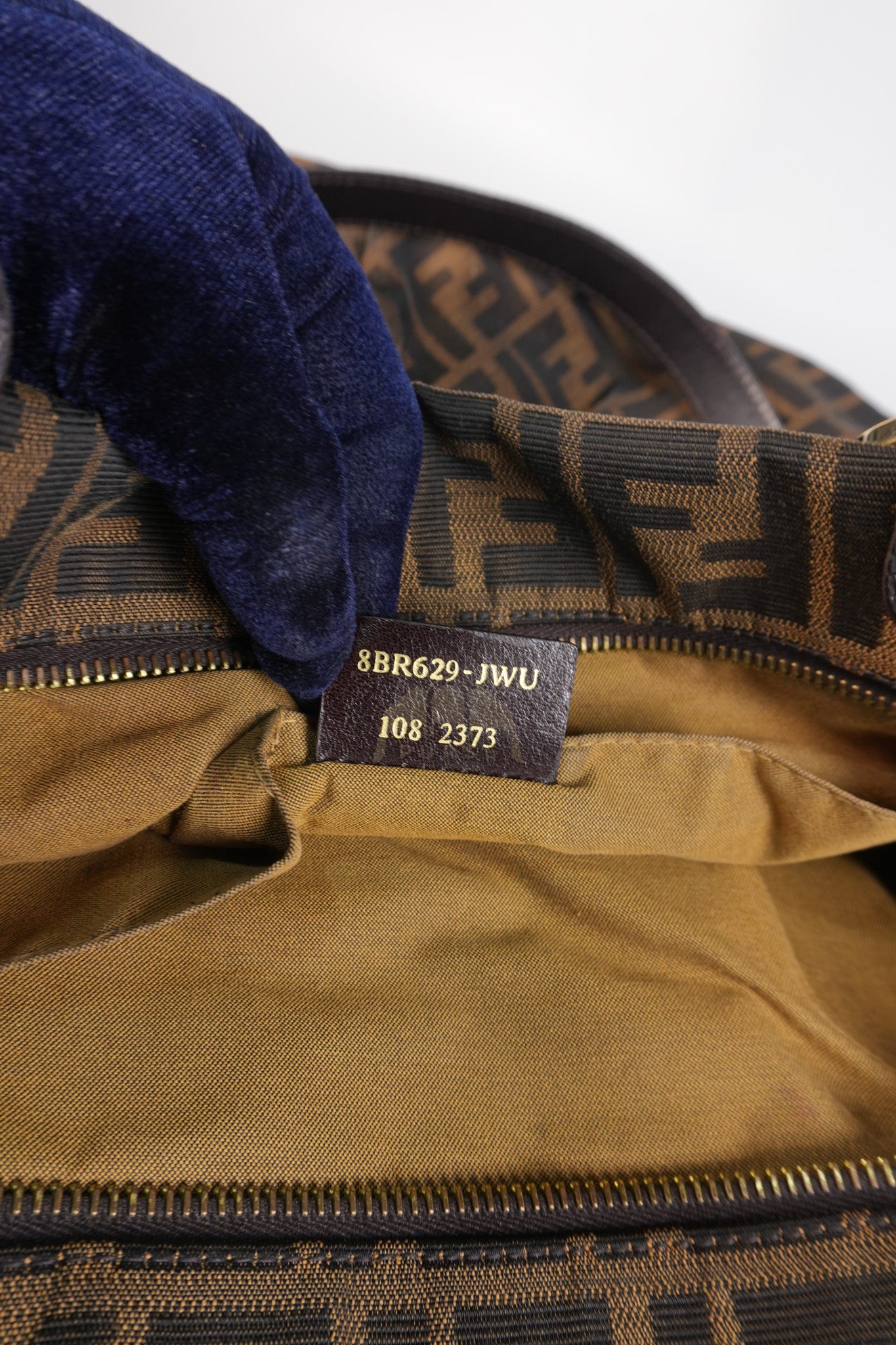 Chef Large Shoulder Bag in Black/Brown Zucca Canvas & Light Gold Hardware | Purse Maison Luxury Bags Shop