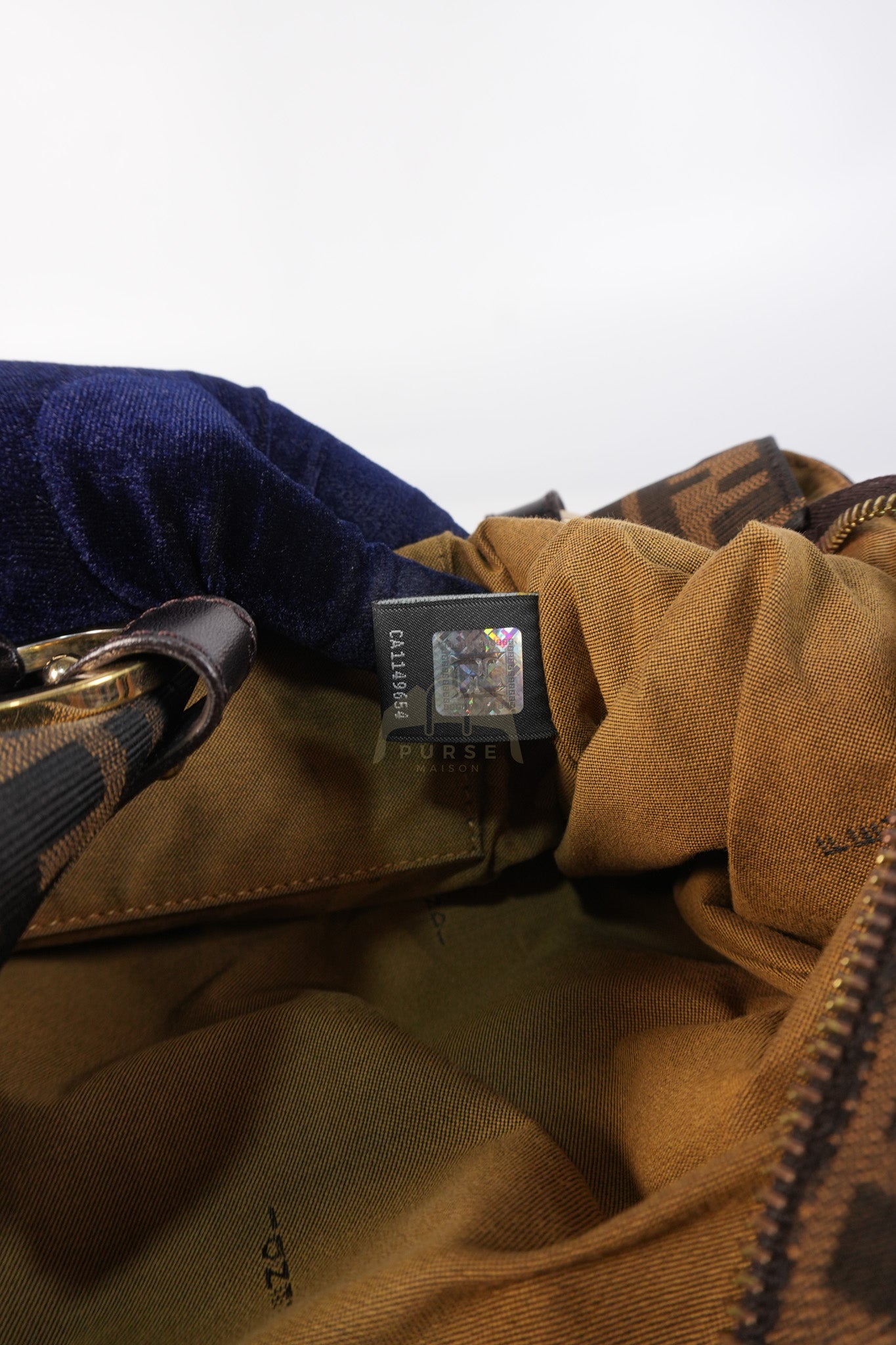 Chef Large Shoulder Bag in Black/Brown Zucca Canvas & Light Gold Hardware | Purse Maison Luxury Bags Shop