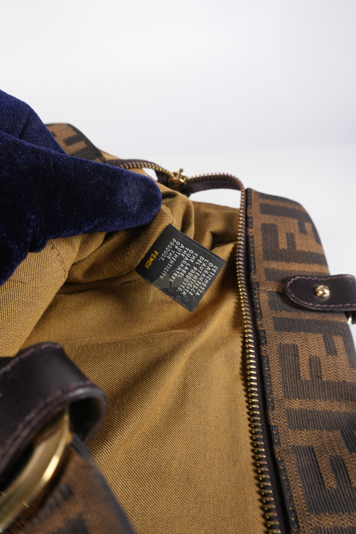 Chef Large Shoulder Bag in Black/Brown Zucca Canvas & Light Gold Hardware | Purse Maison Luxury Bags Shop