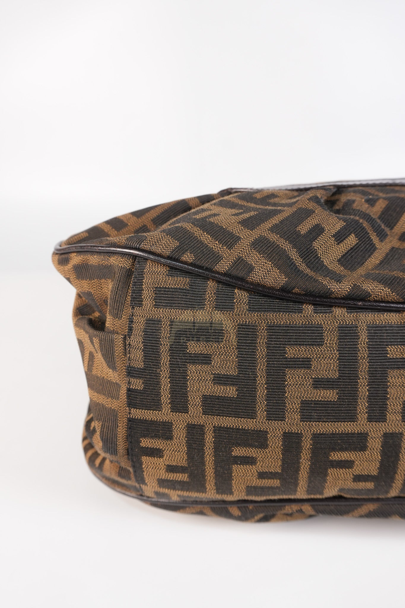 Chef Large Shoulder Bag in Black/Brown Zucca Canvas & Light Gold Hardware | Purse Maison Luxury Bags Shop