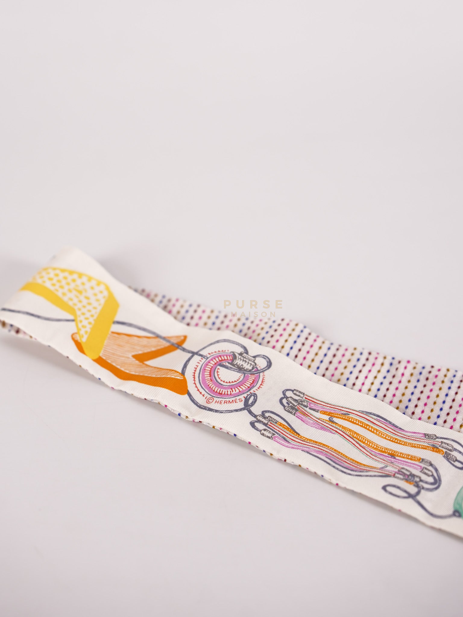 Chevaloscope Pointille Silk Twilly | Purse Maison Luxury Bags Shop