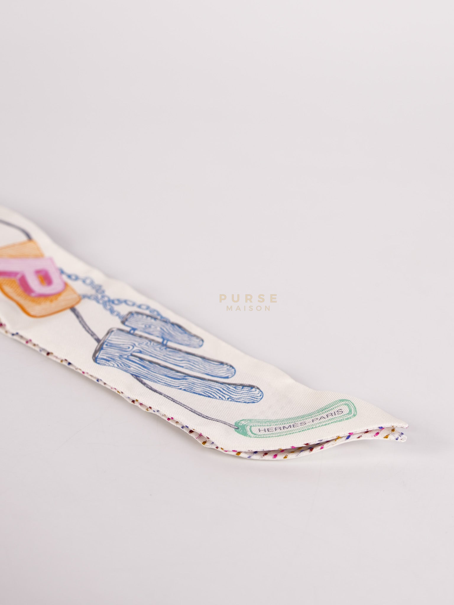 Chevaloscope Pointille Silk Twilly | Purse Maison Luxury Bags Shop