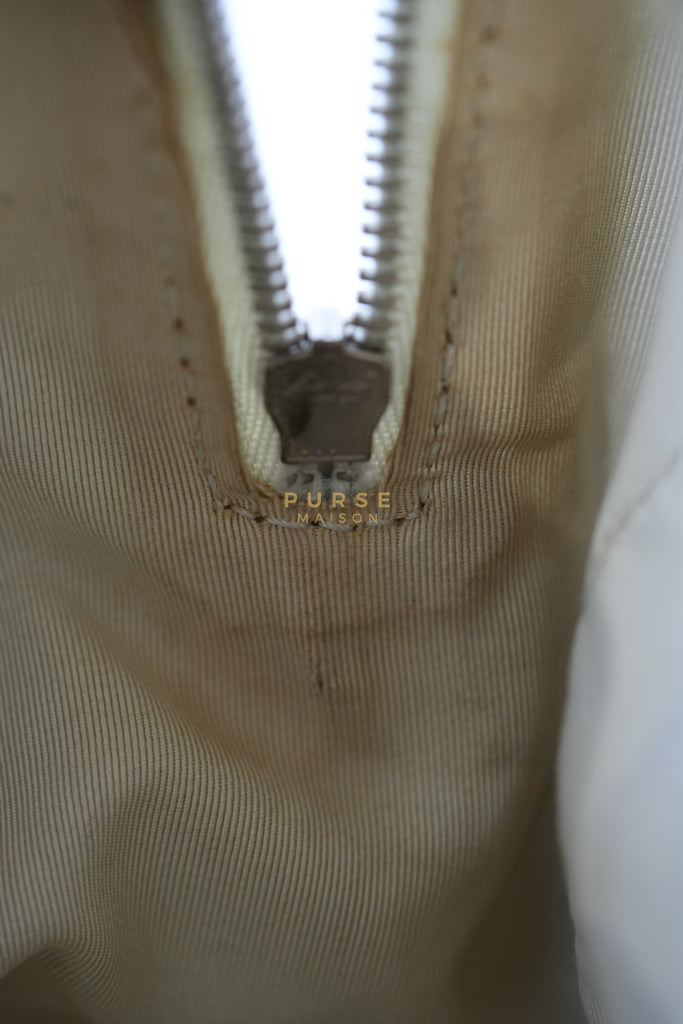 Chevron V-Stitch Cream Calfskin Leather Boston Bag Series 10 | Purse Maison Luxury Bags Shop