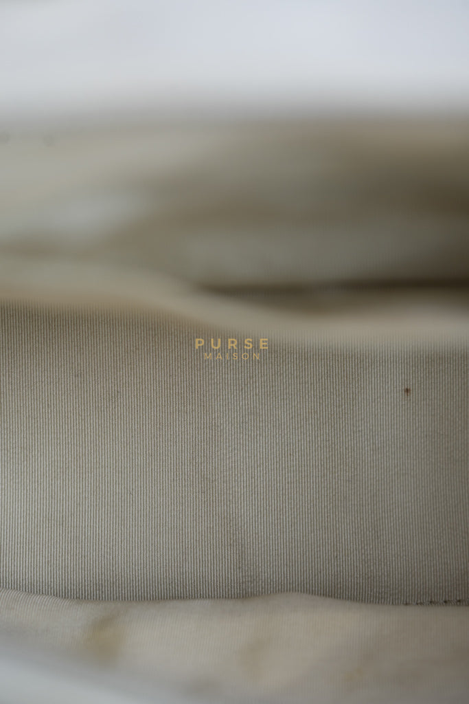 Chevron V-Stitch Cream Calfskin Leather Boston Bag Series 10 | Purse Maison Luxury Bags Shop