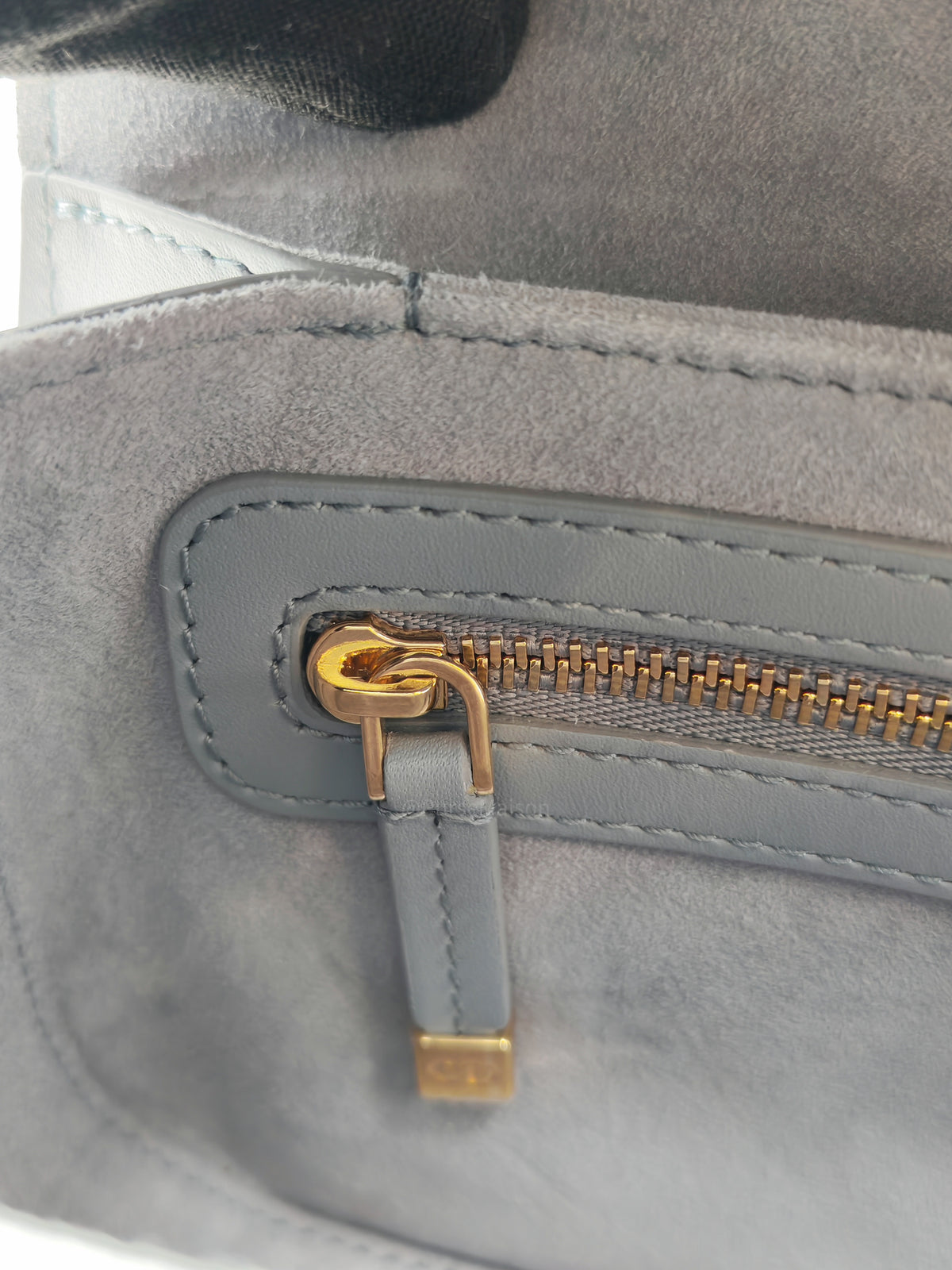 Christian Dior 30 Montaigne Avenue Bag in Gray Box Calfskin Leather and Gold Hardware | Purse Maison Luxury Bags Shop