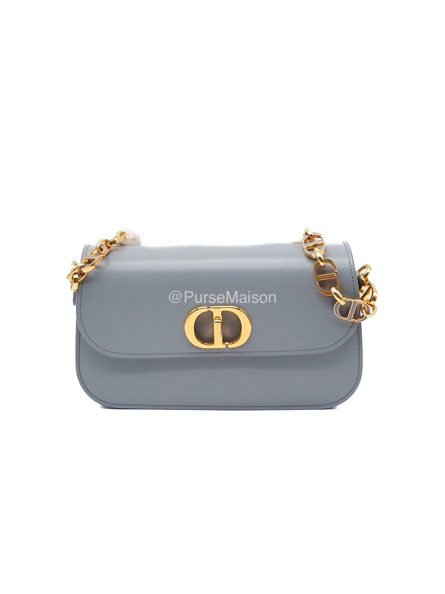 Christian Dior 30 Montaigne Avenue East West in Light Gray Smooth Calfskin Leather Chain Bag | Purse Maison Luxury Bags Shop