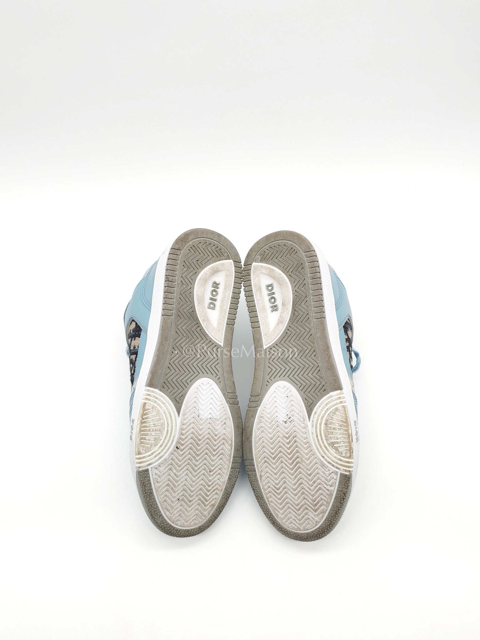 Christian Dior B-27 Low Top Sneaker Light Blue and Cream Size 41 EU (26 cm) | Purse Maison Luxury Bags Shop
