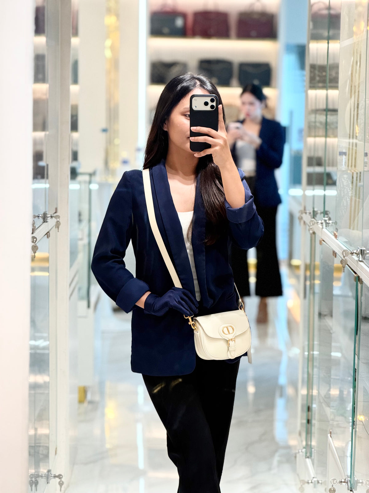 Christian Dior Bobby Small in Latte Box Calfskin Leather | Purse Maison Luxury Bags Shop