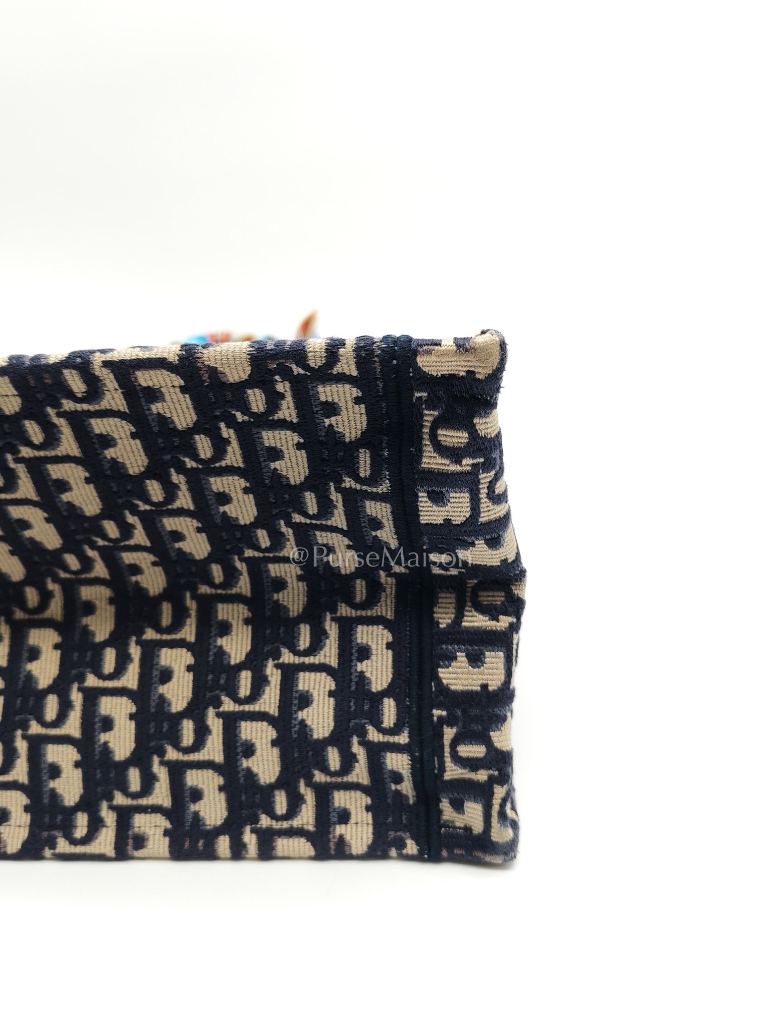 Christian Dior Book Tote Medium in Blue Oblique Embroidered Canvas | Purse Maison Luxury Bags Shop