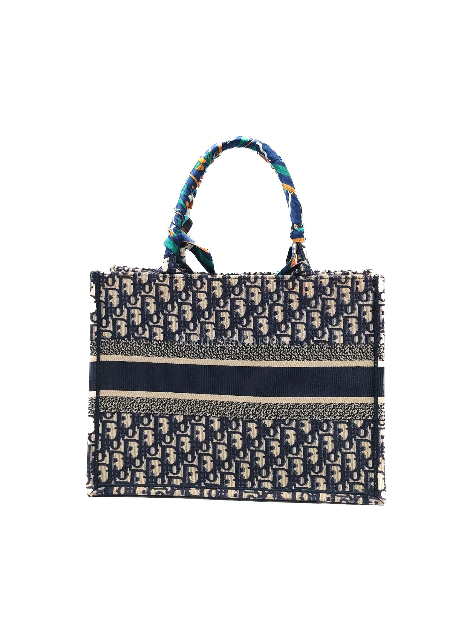Christian Dior Book Tote Medium in Blue Oblique Embroidered Canvas | Purse Maison Luxury Bags Shop