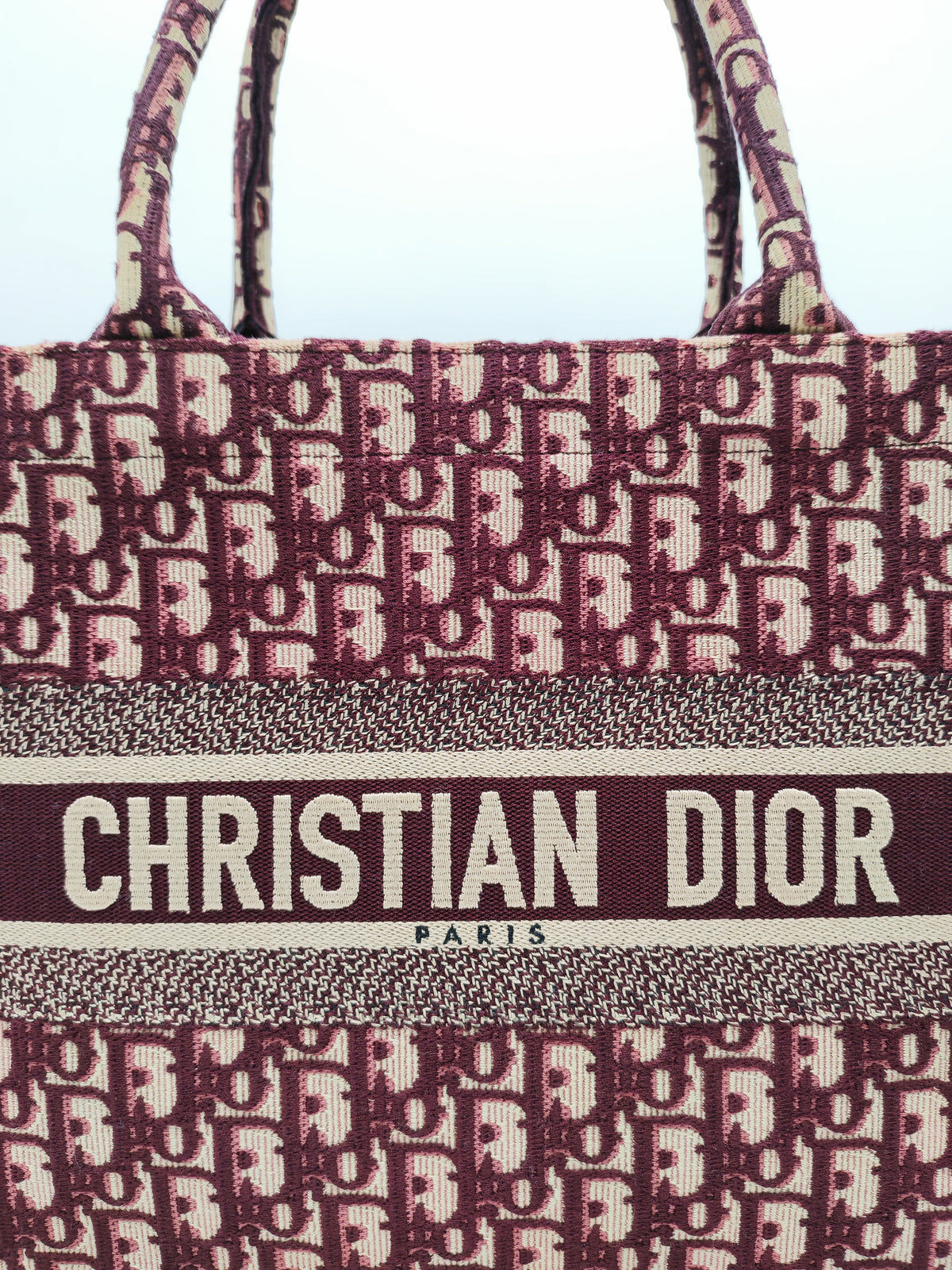 Christian Dior Book Tote Medium in Burgundy Oblique Canvas | Purse Maison Luxury Bags Shop
