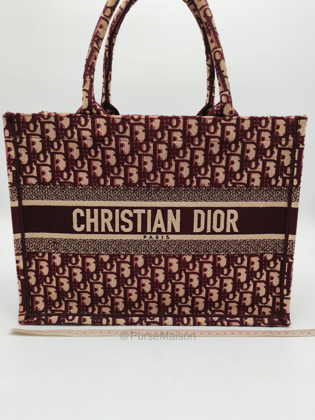 Christian Dior Book Tote Medium in Burgundy Oblique Canvas | Purse Maison Luxury Bags Shop