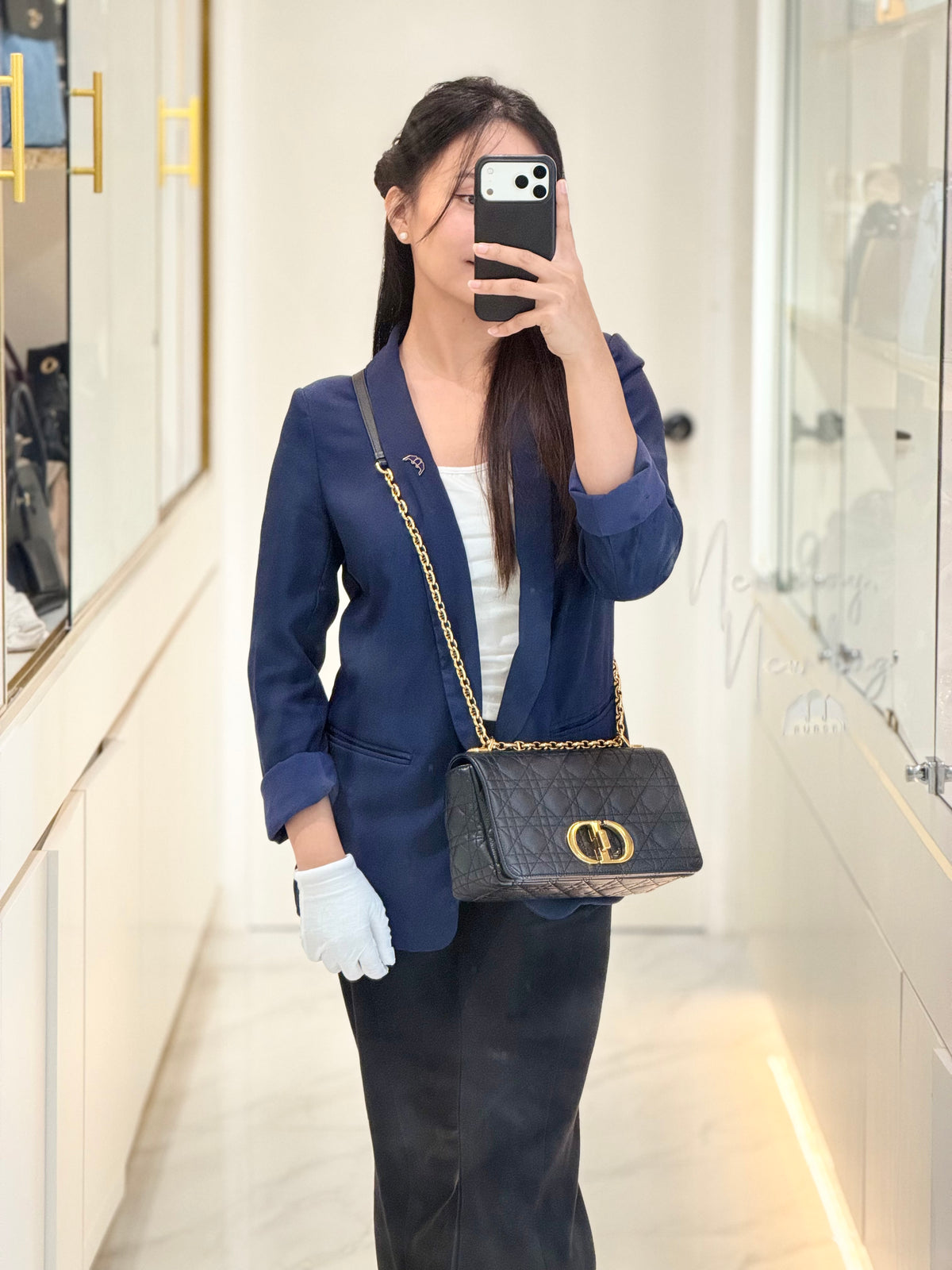Christian Dior Caro Bag Medium in Black Supple Cannage Calfskin Leather | Purse Maison Luxury Bags Shop