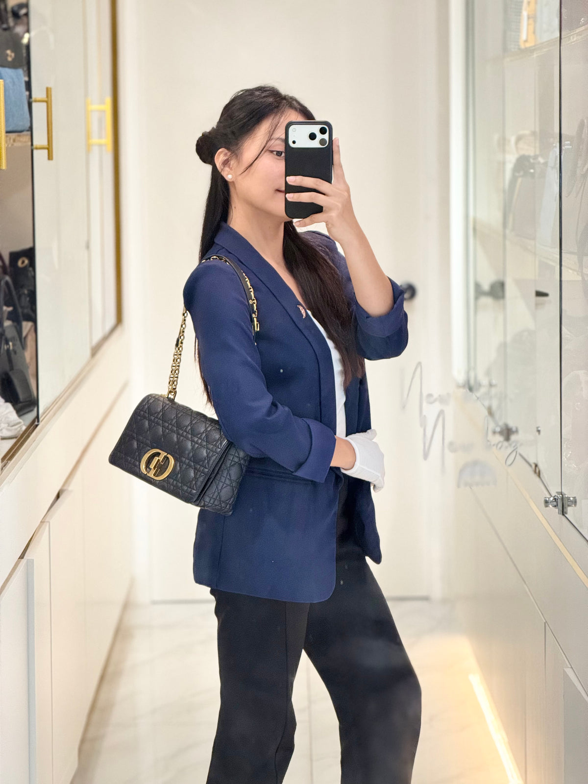Christian Dior Caro Bag Medium in Black Supple Cannage Calfskin Leather | Purse Maison Luxury Bags Shop