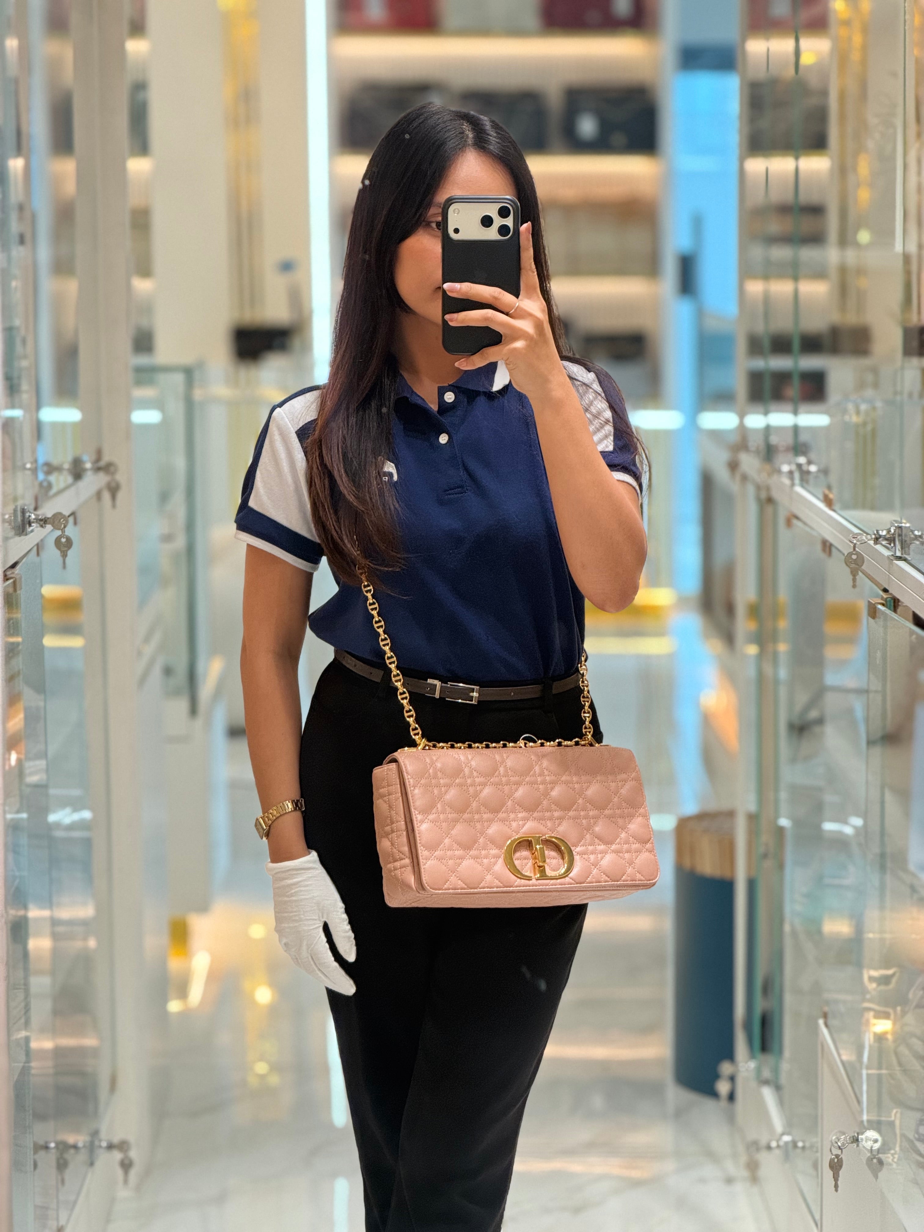 Christian Dior Caro Large in Dark Beige Calfskin Cannage Leather | Purse Maison Luxury Bags Shop